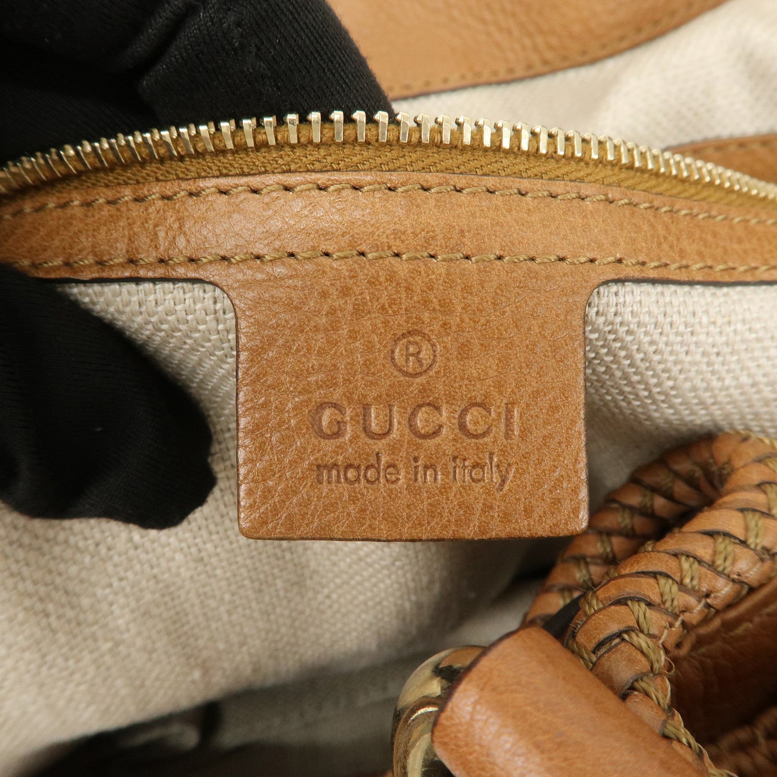 GUCCI Marrakech Leather Shoulder Bag Hand Bag Brown 257029 Used