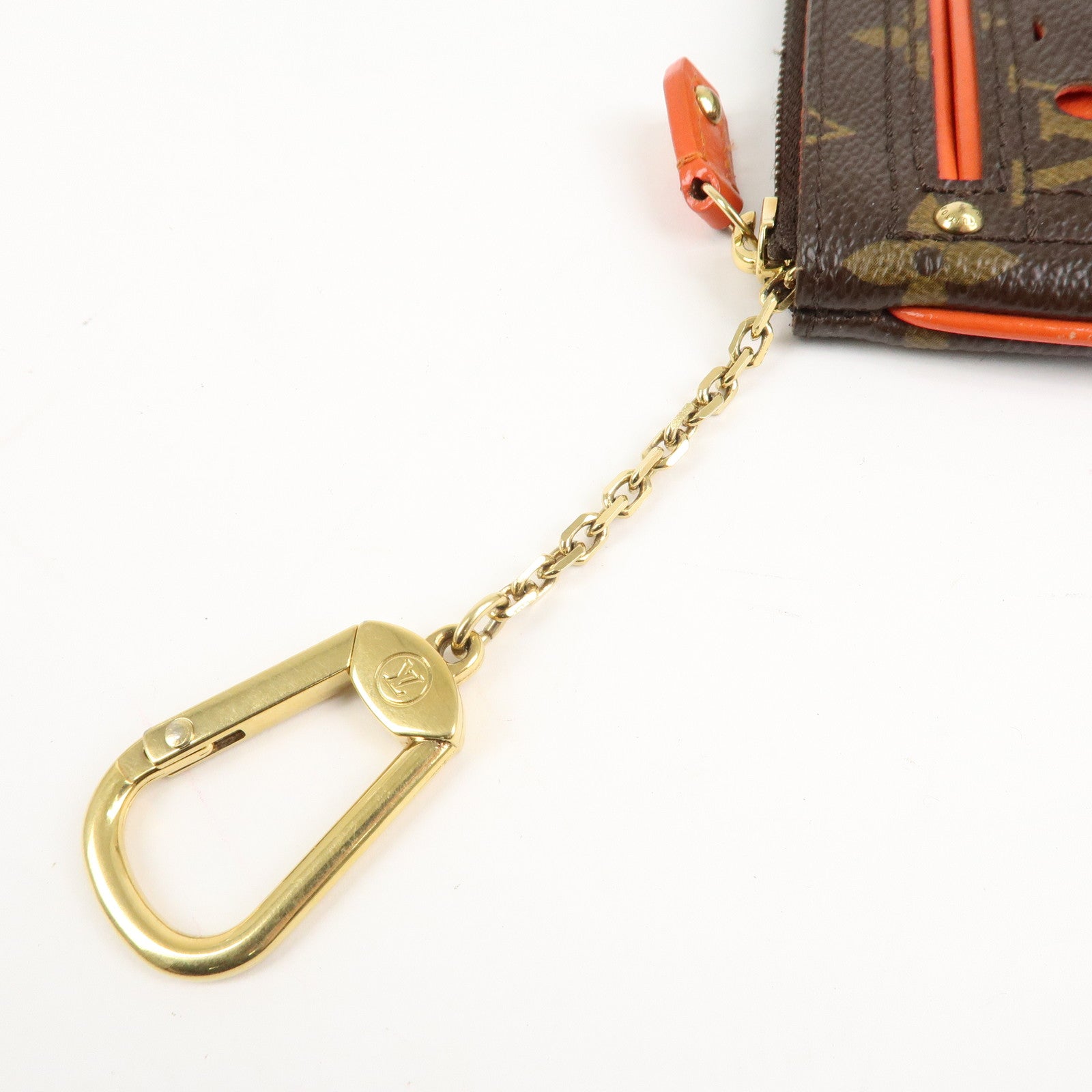 Louis Vuitton Monogram Canvas Perfo Pochette Cles Orange M95222 Used