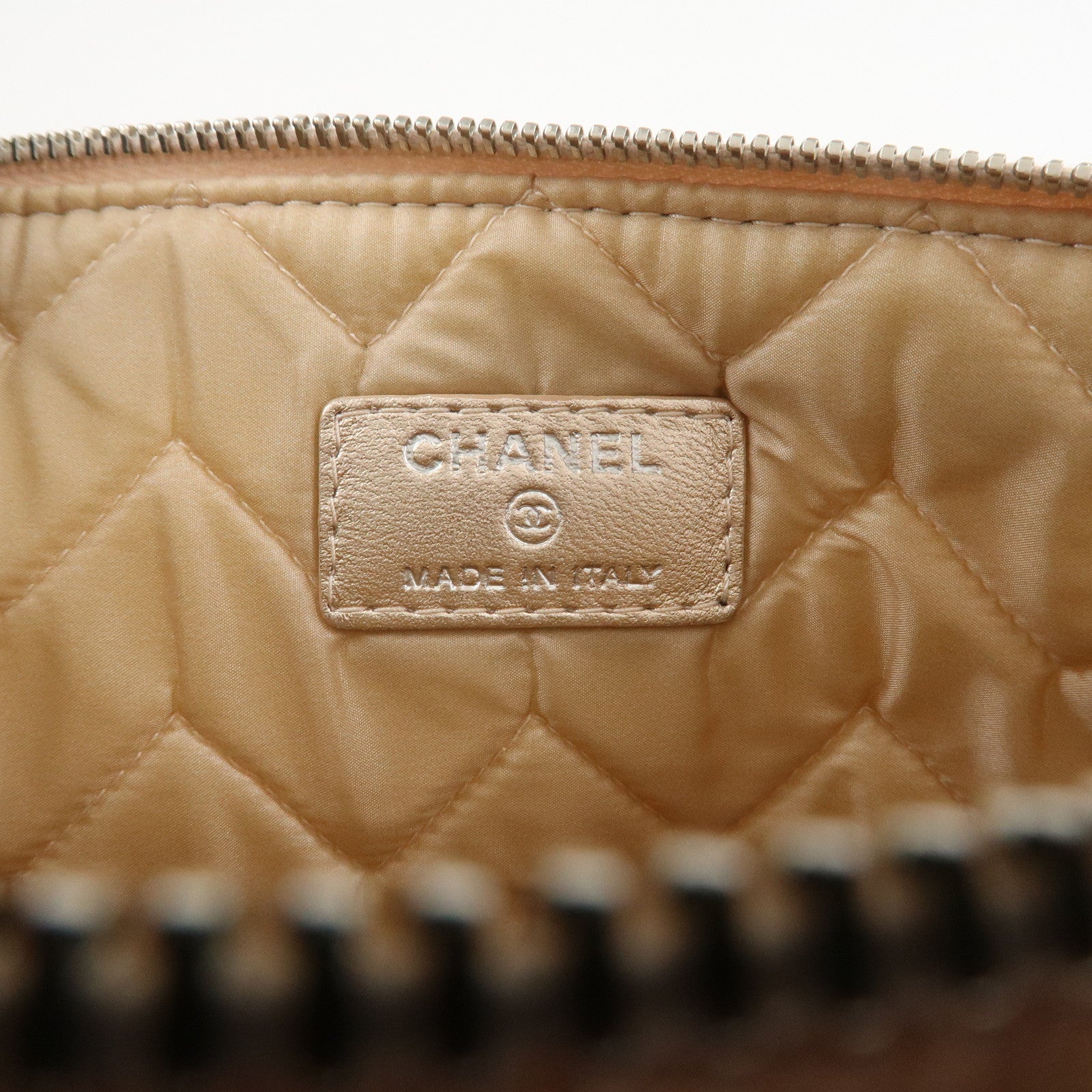 CHANEL Lambskin Clutch Bag Pouch Champane Pink