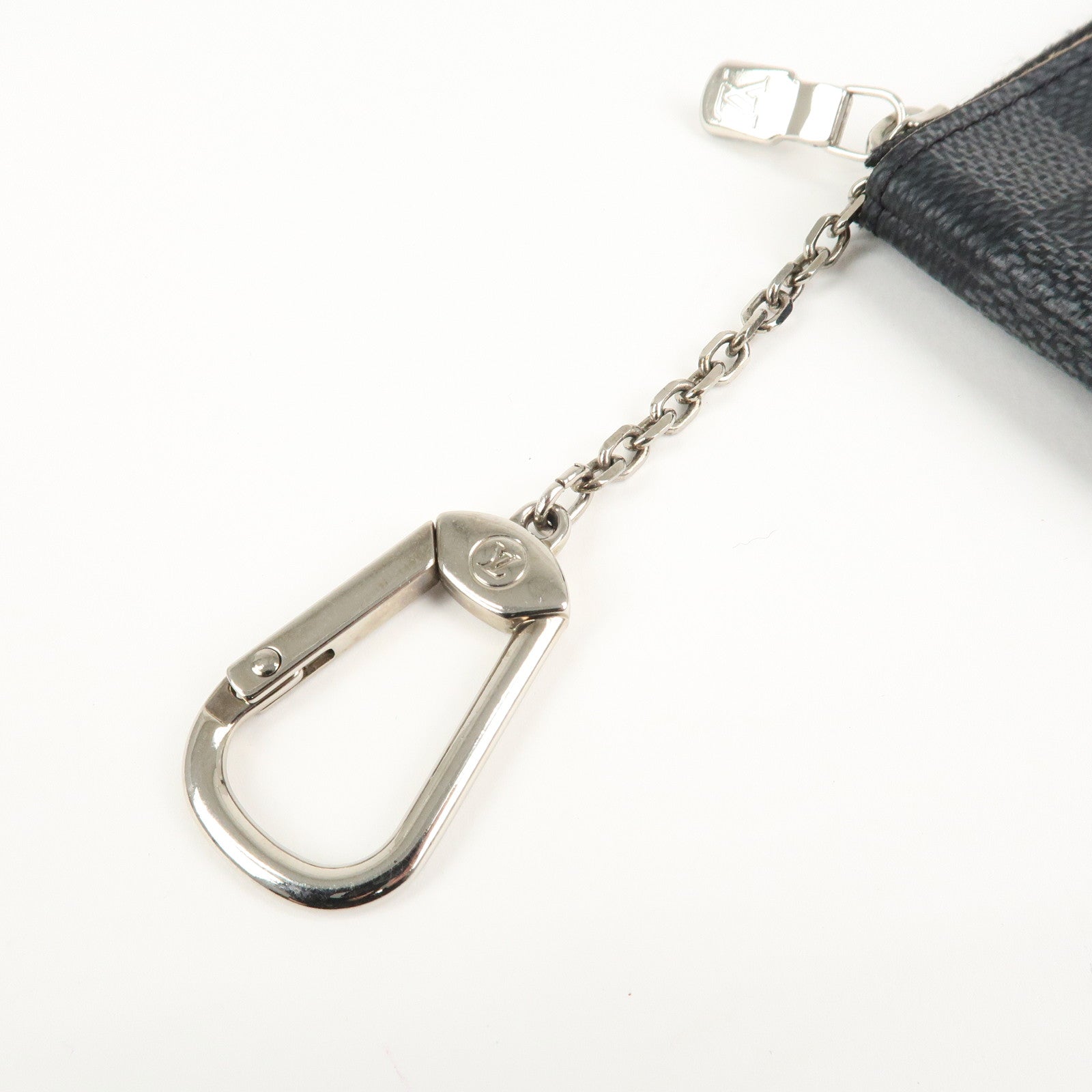 Louis Vuitton Damier Graphite Pochette Cles Coin Case Black N60155 Used