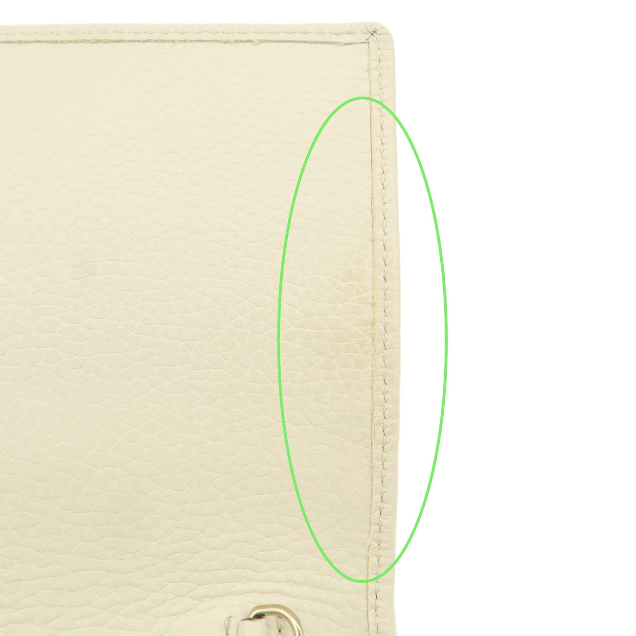 GUCCI SOHO Interlocking G Leather Chain Wallet Chain Shoulder Bag Ivory 598211 Used