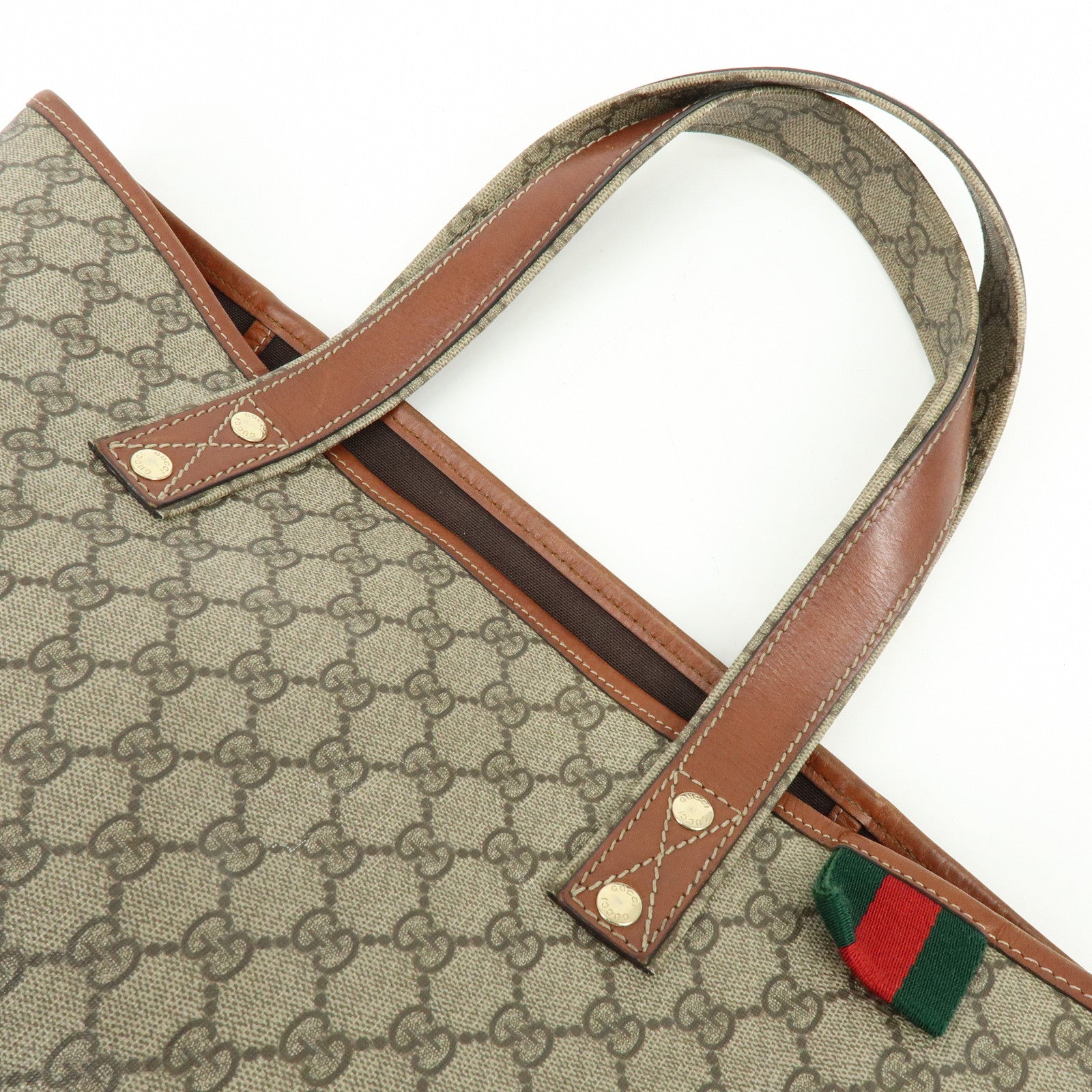 GUCCI GG Supreme Leather Sherry Tote Bag Shoulder Bag 211134
