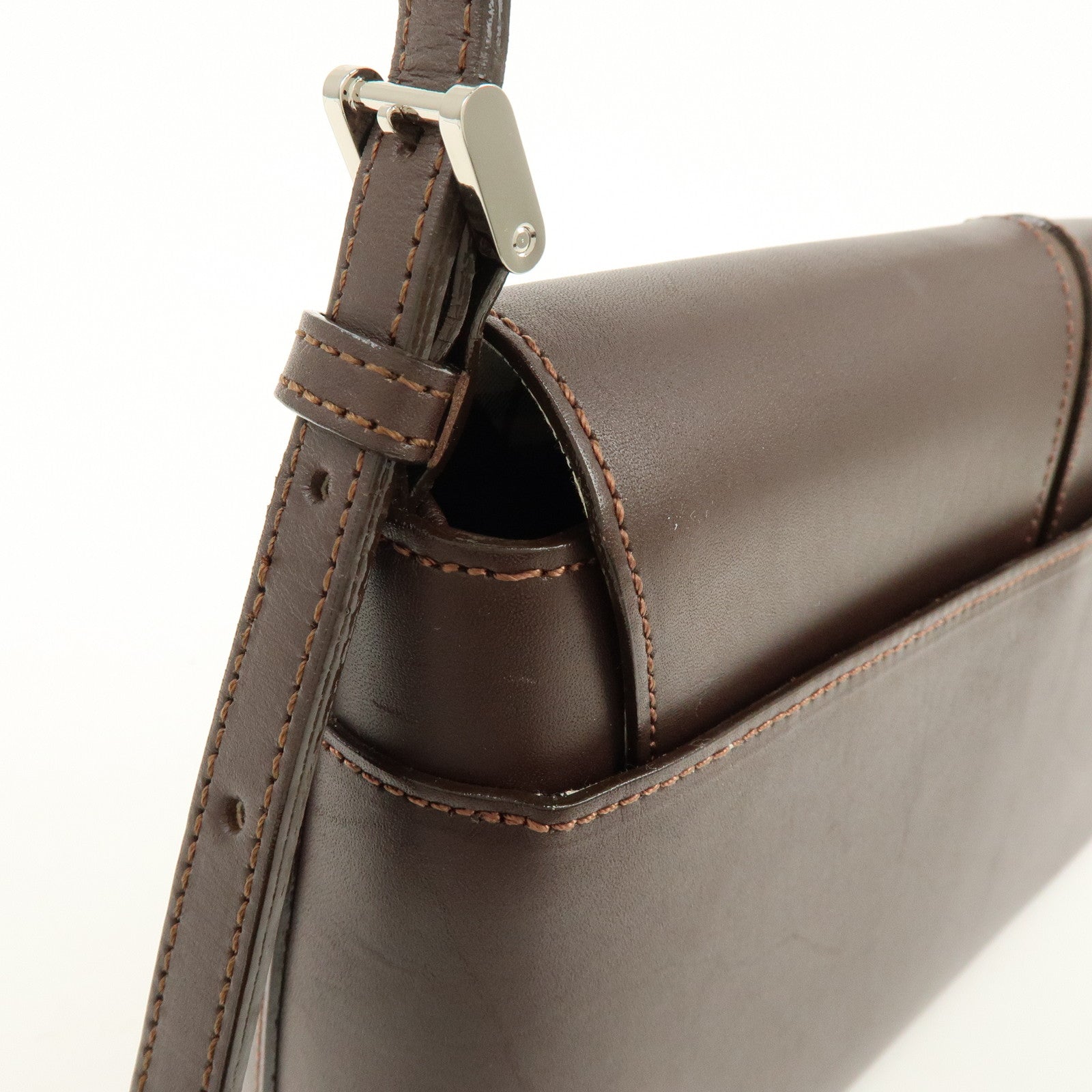 BURBERRY Leather Hand Bag Shoulder Bag Brown