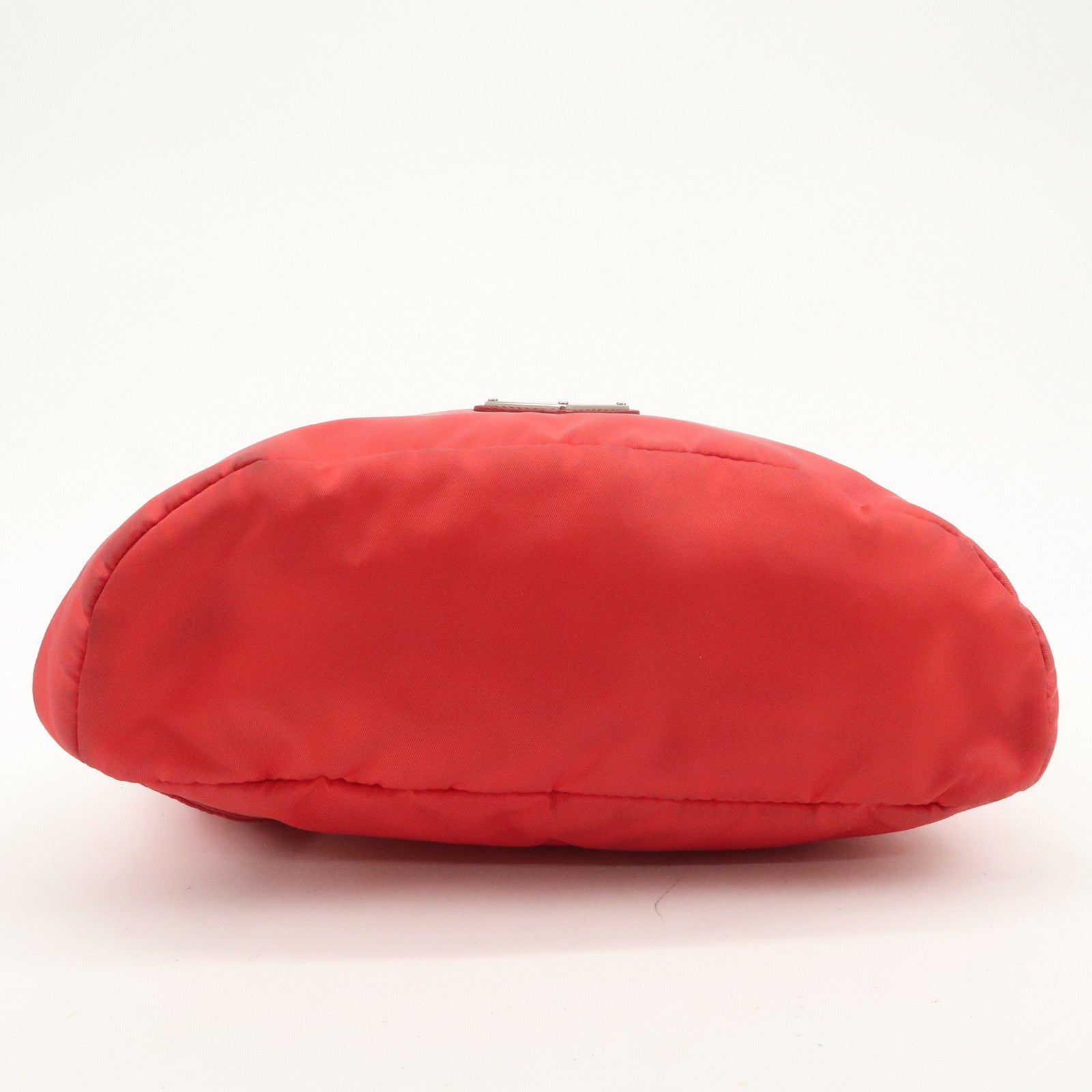 PRADA Triangle Logo Re-Nylon Leather Body Bag Red 2VZ092