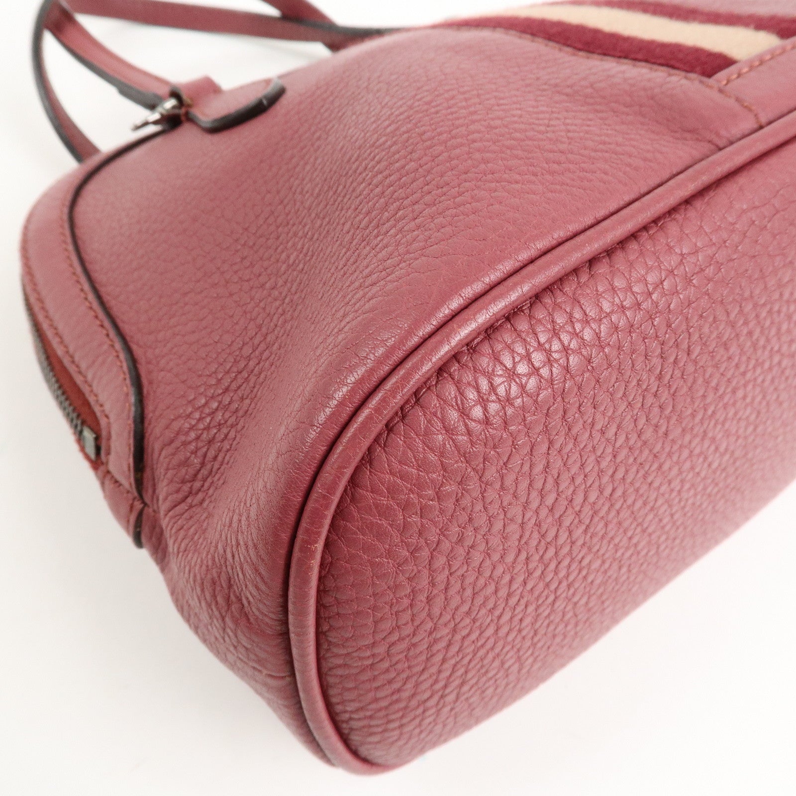 GUCCI Sherry Leather 2Way Bag Hand Bag Pink Beige 341504 Used