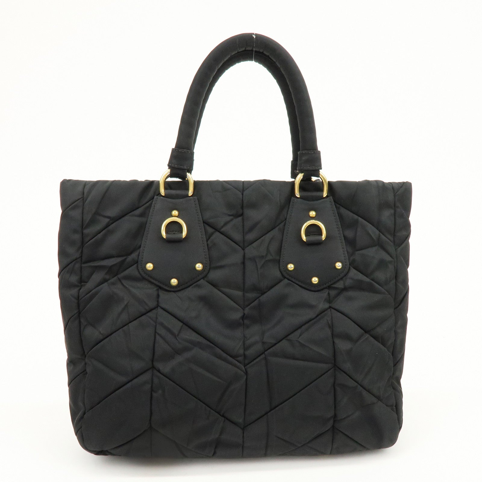 PRADA Nylon 2Way Bag Hand Bag Shoulder Bag Black BN1593