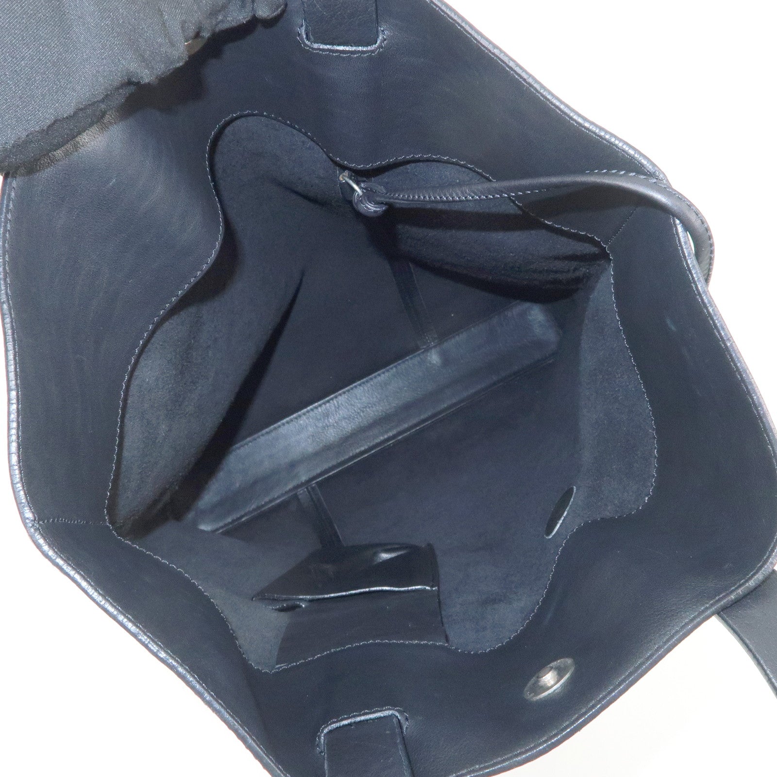 LOEWE Logo Leather Tote Bag Hand Bag Shoulder Bag Black