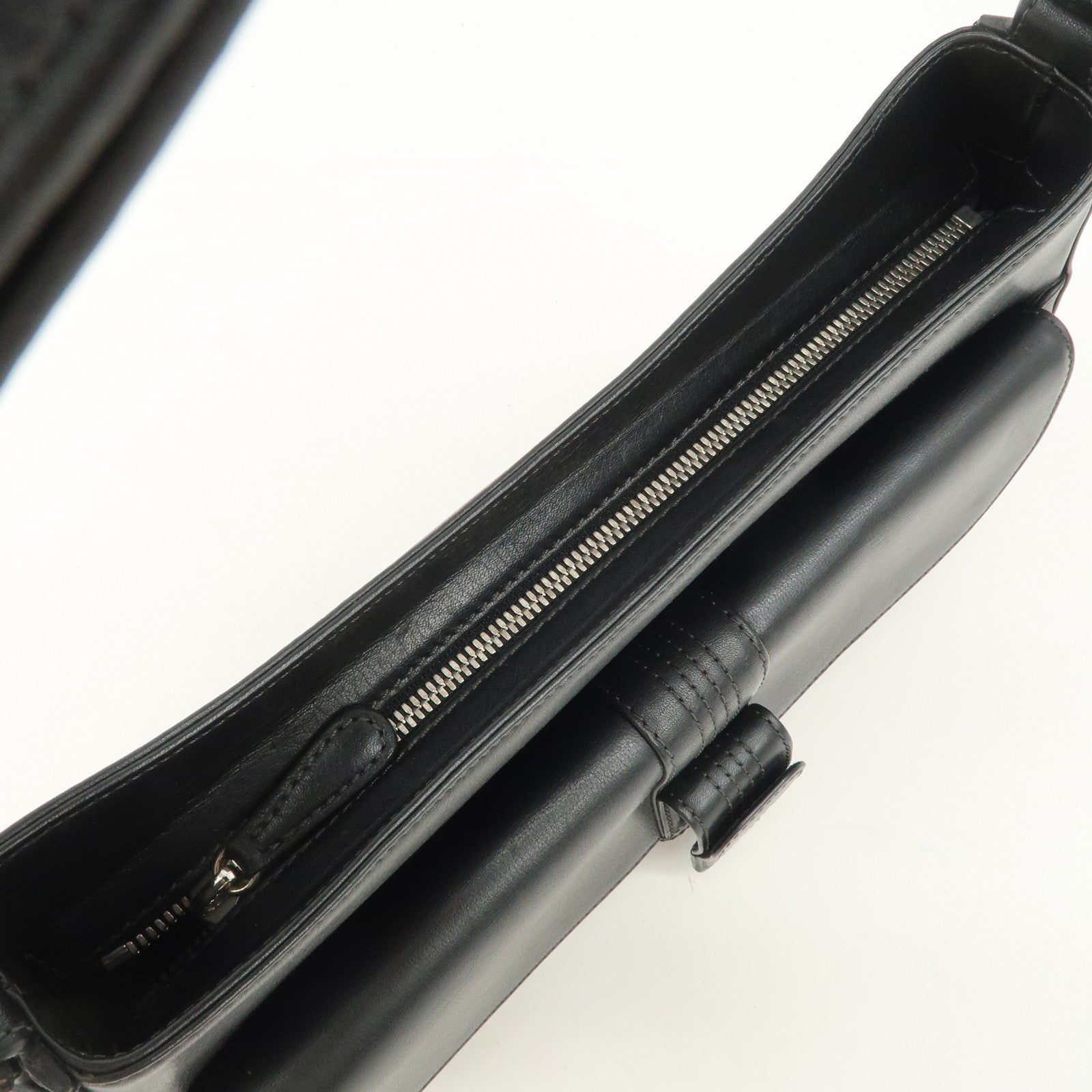 LOEWE Anagram Leather Shoulder Bag Hand Bag Black Used