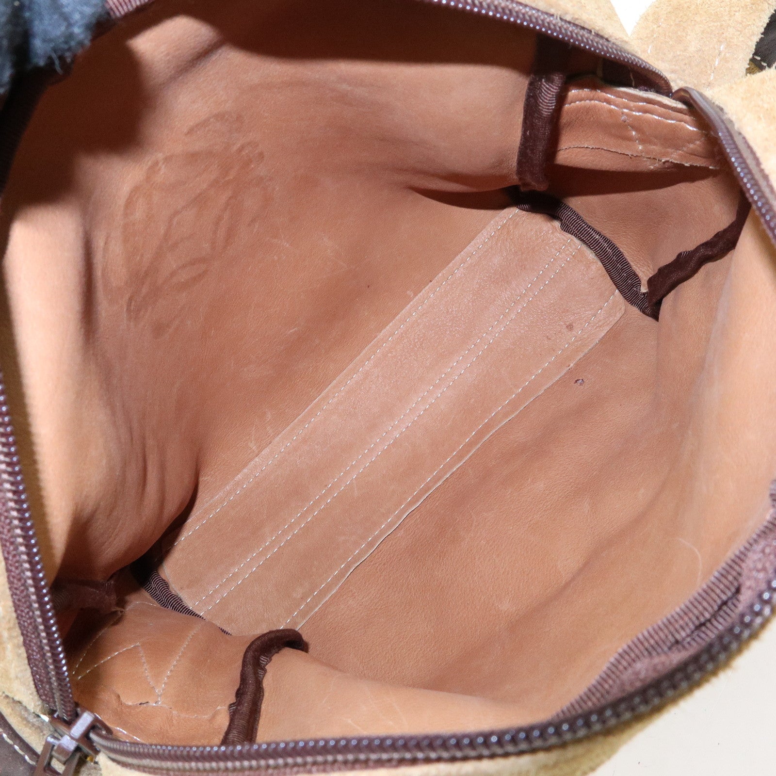 LOEWE Anagram Suede Leather Shoulder Bag Crossbody Bag Beige