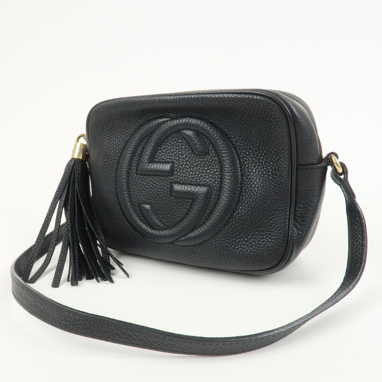 GUCCI SOHO Leather Shoulder Bag Crossbody Bag Black 308364