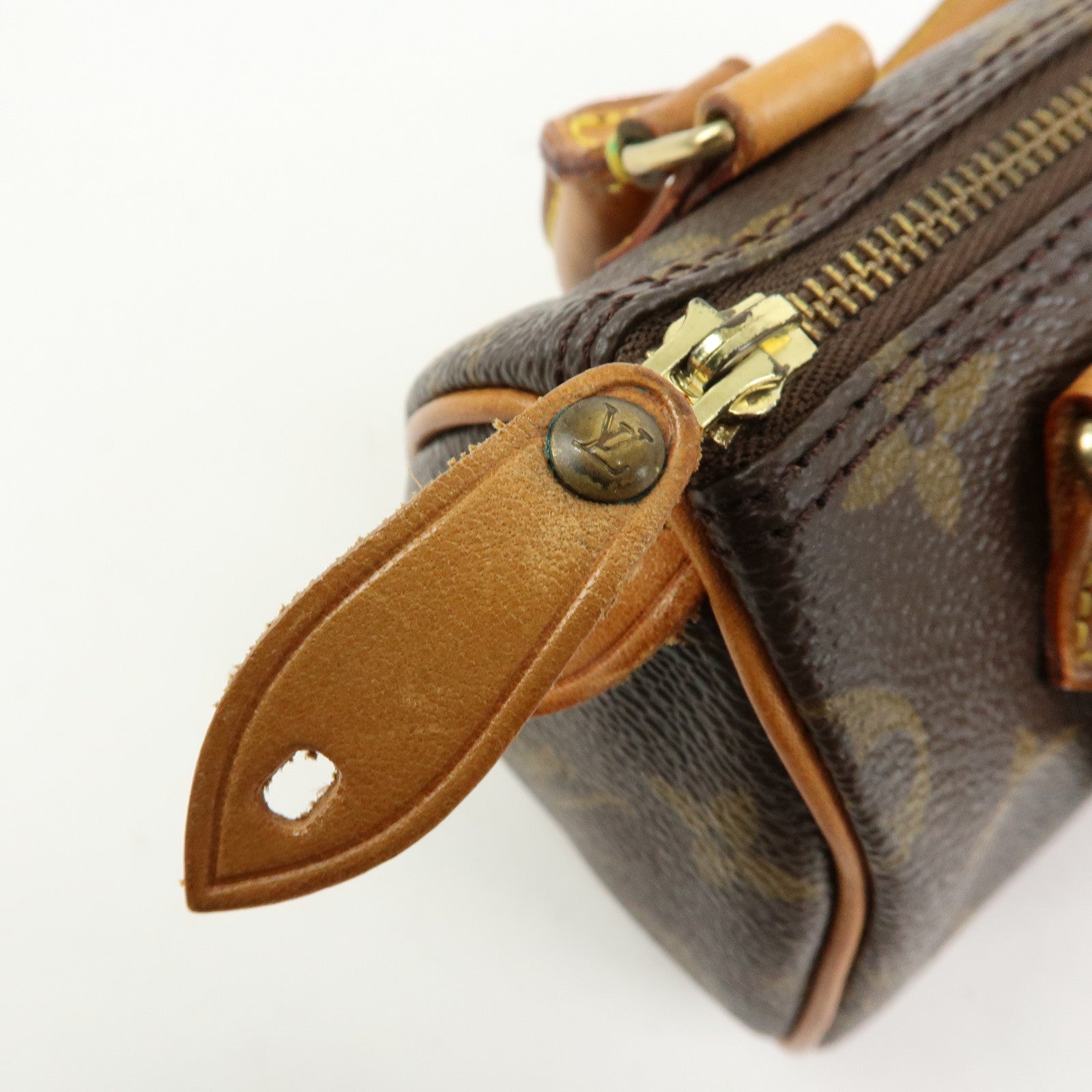 Louis Vuitton Monogram Mini Speedy Hand Bag & Strap Brown M41534
