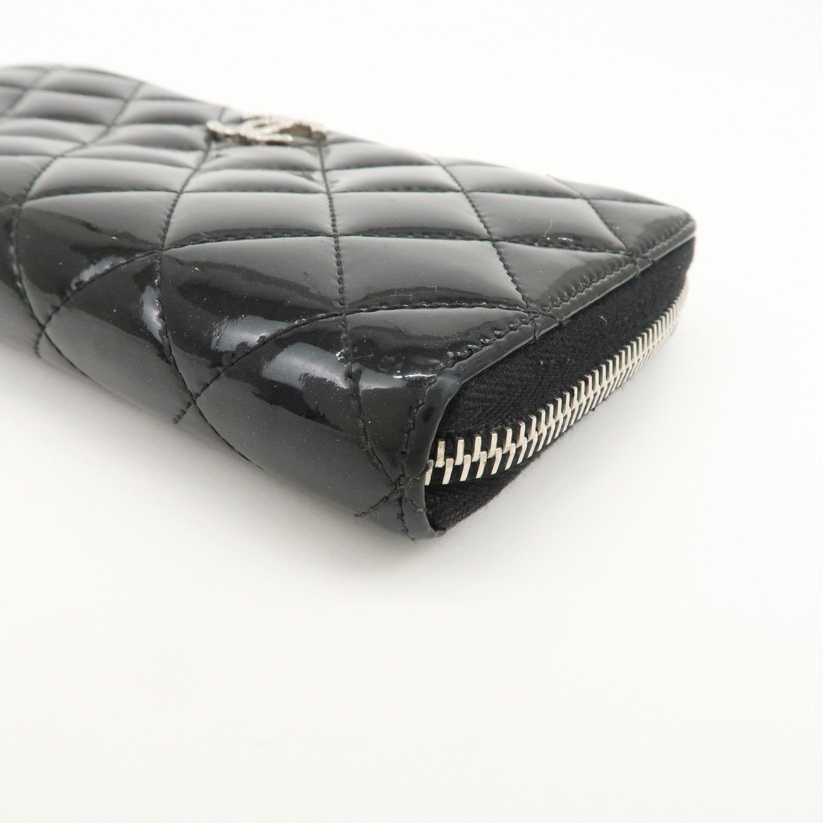 CHANEL COCO Mark Brilliant Matelasse Zippy Long Wallet Black A50106