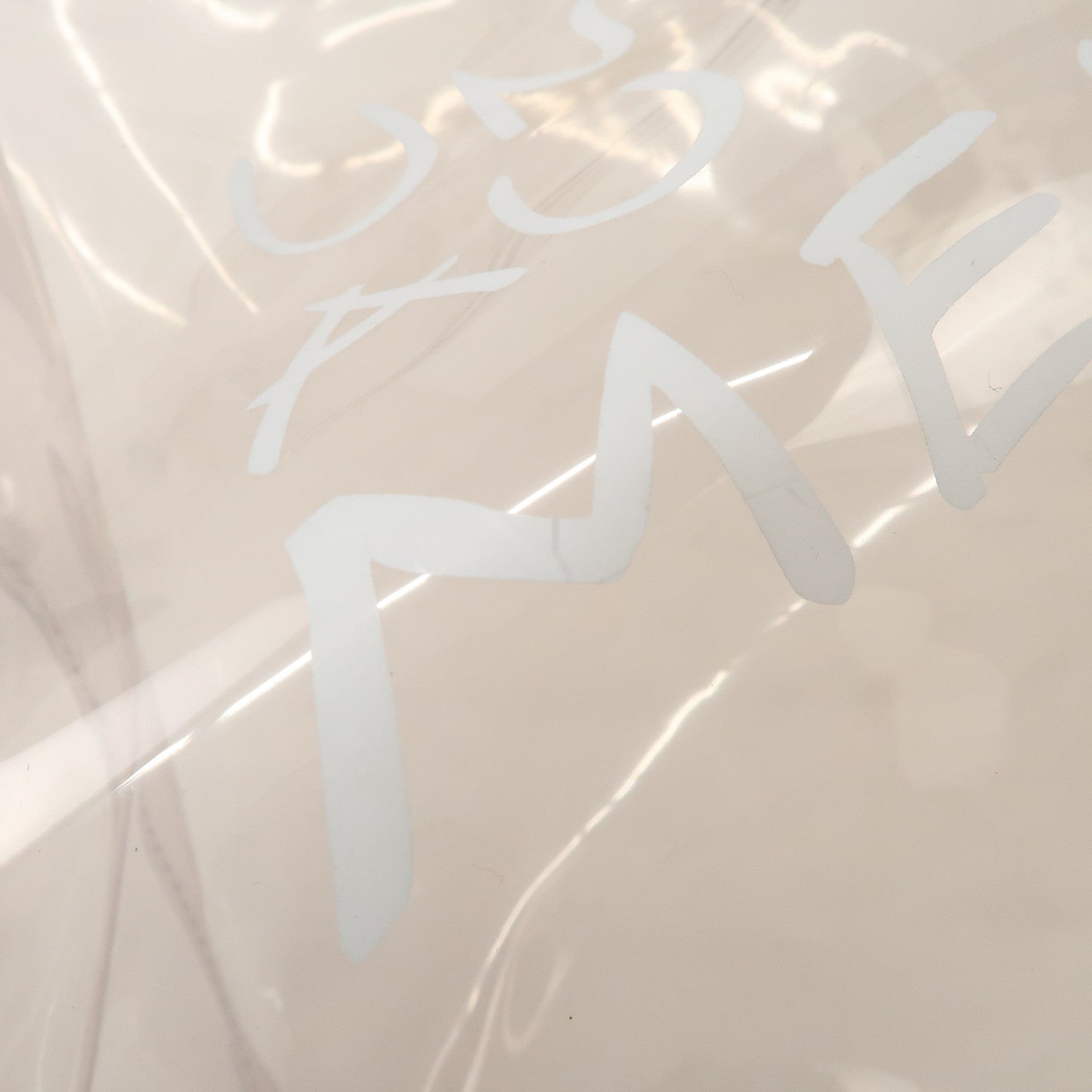 HERMES Kelly Vinyl Hand Bag Clear Transparent Gold Hardware Used