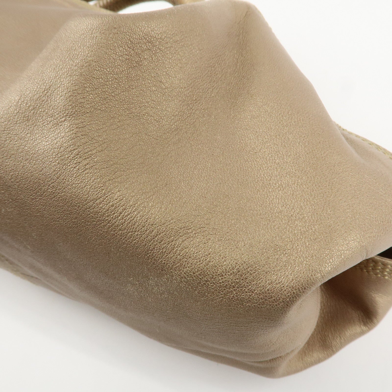 LOEWE Anagram Nappa Aire Leather Hand Bag Tote Bag Gold Used