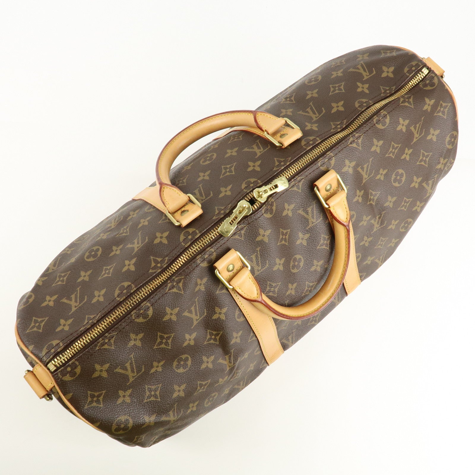 Louis Vuitton Monogram Keep All 50 Boston Bag Brown M41416 Used