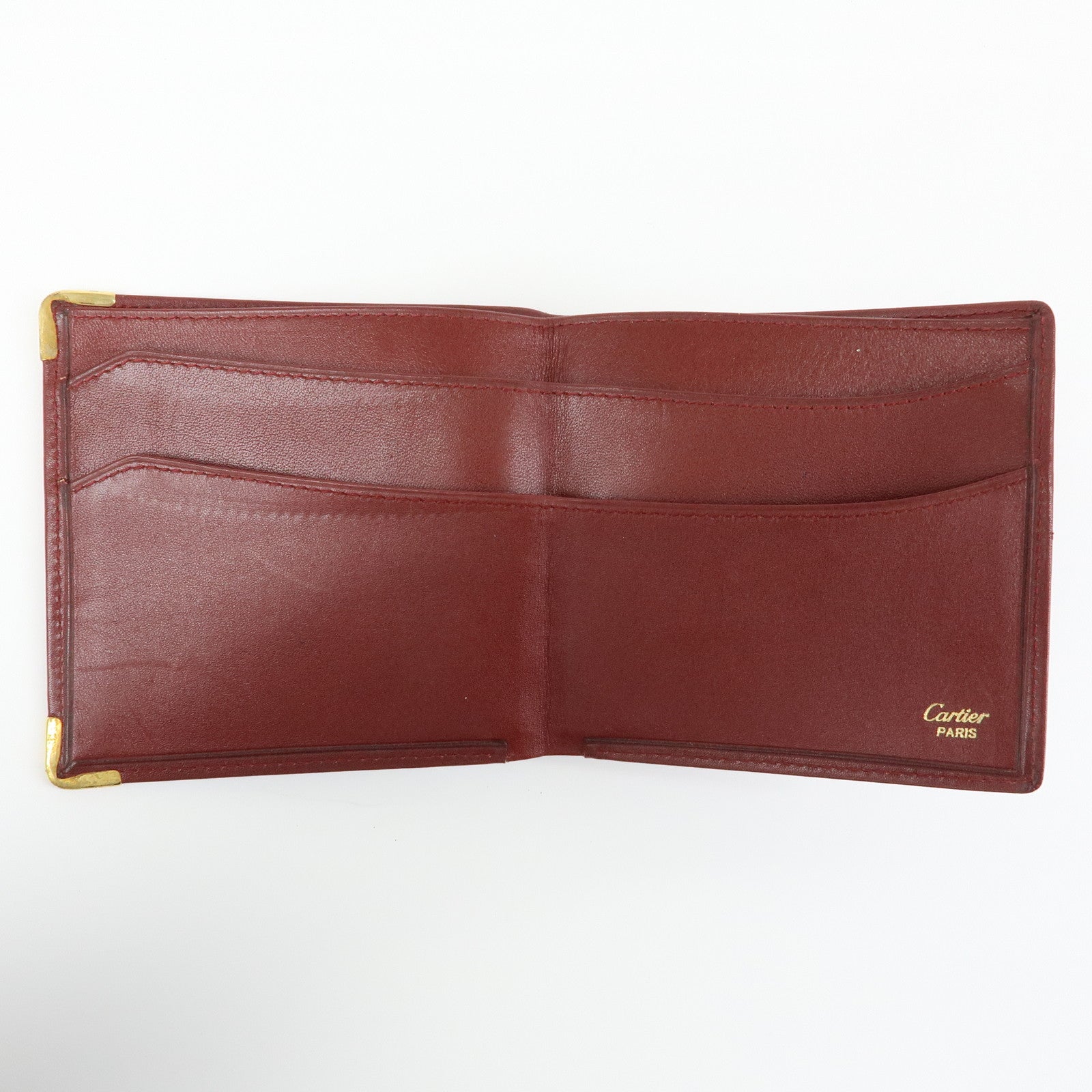 Cartier Set of 3 Leather Wallet 6 Rings Key Case Bordeaux Black