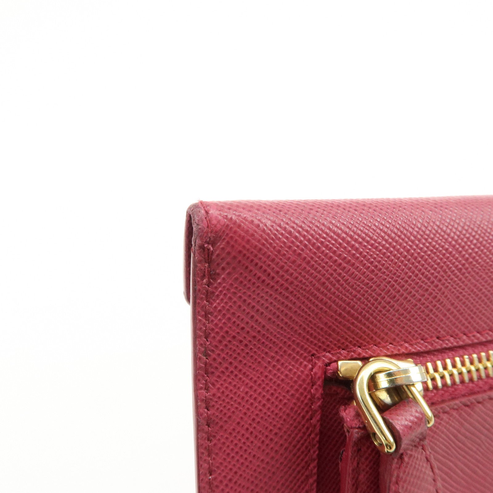 PRADA Saffiano Leather Pouch Document Folder Wallet Pink 1MF003