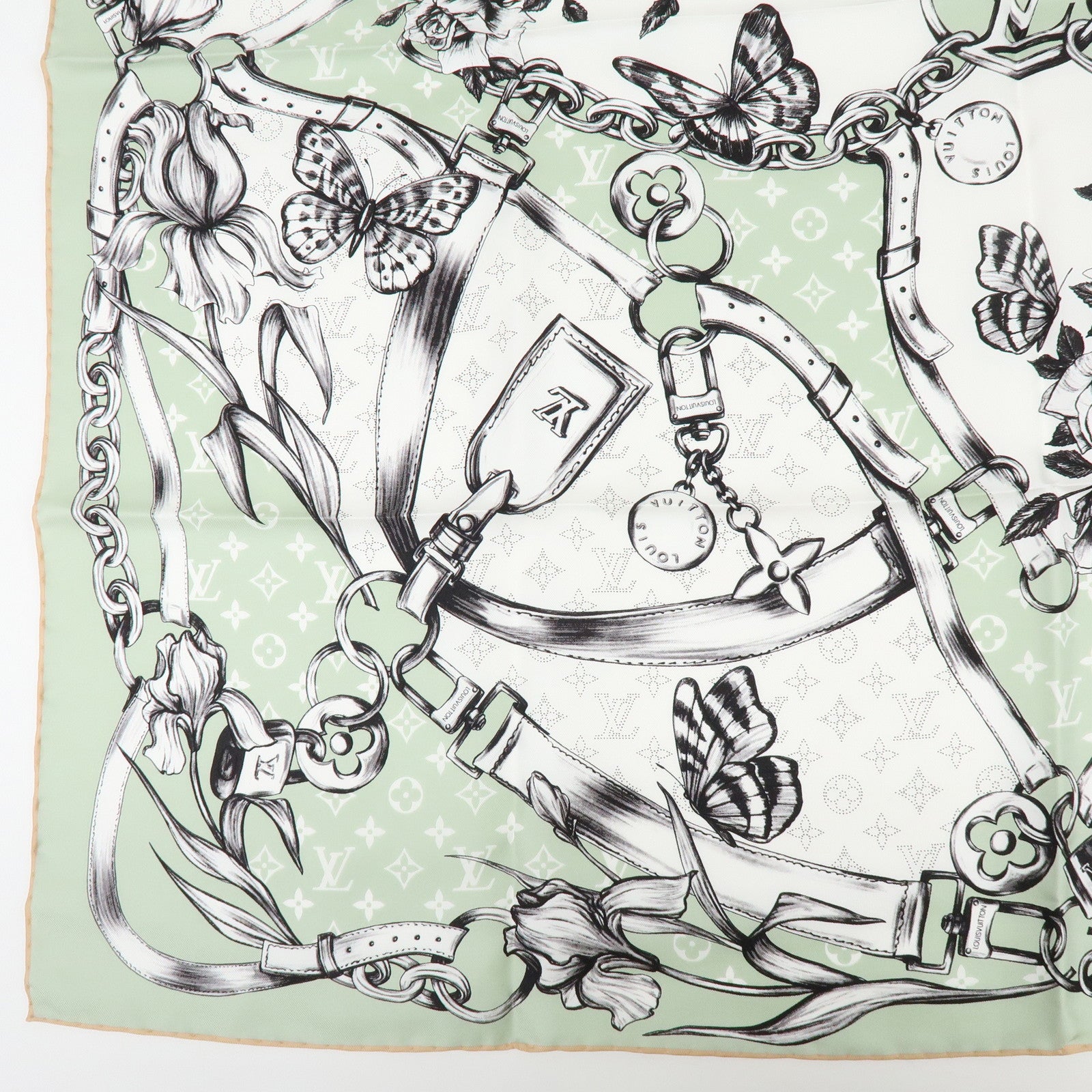 Louis Vuitton Blooming Monogram Carre 90 Silk 100% Scarf M96872