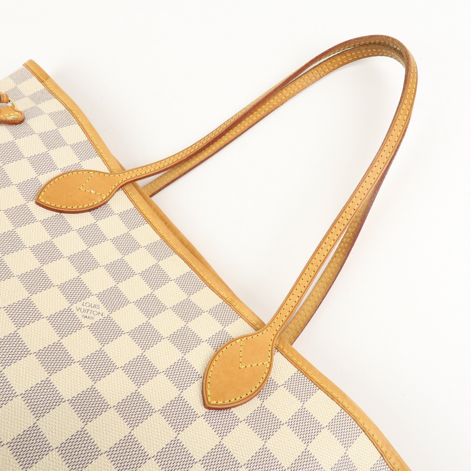 Louis Vuitton Damier Azur Neverfull MM Tote Bag Shoulder Bag N51107 Used