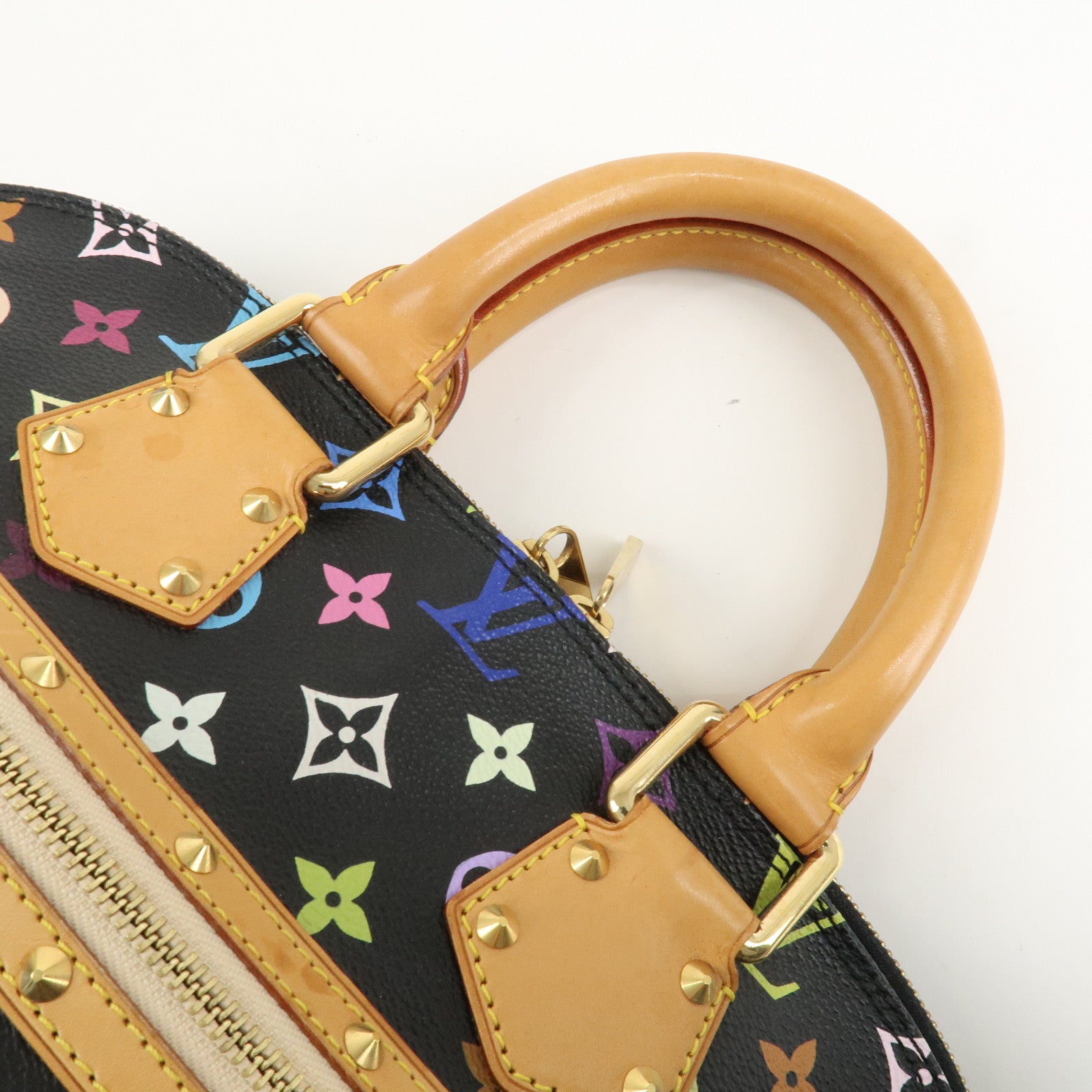 Louis Vuitton Monogram Multicolor Alma Hand Bag Noir M92646 Used