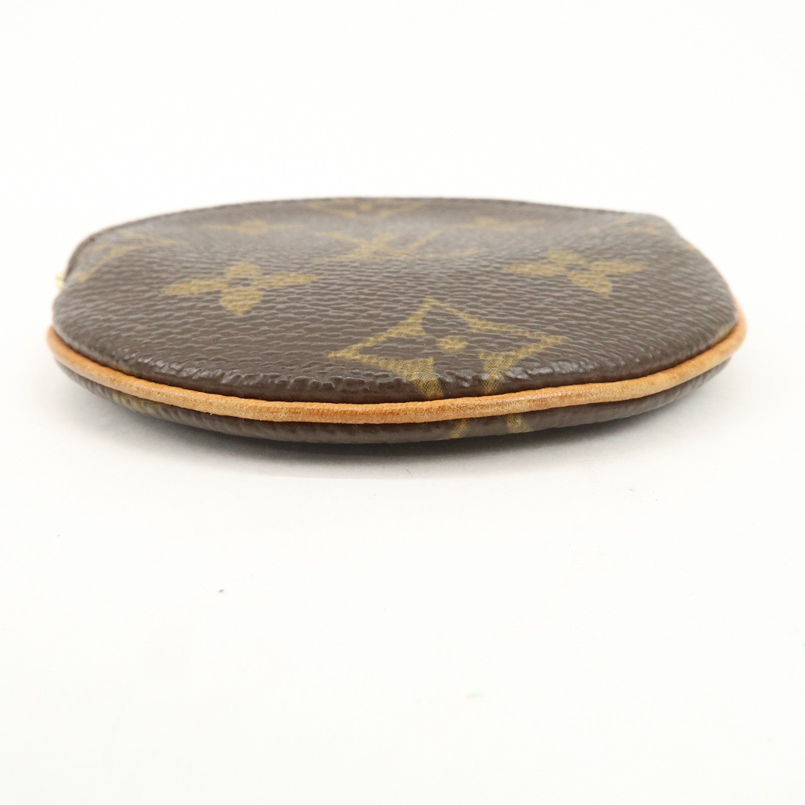 Louis Vuitton Monogram Porte Monnaie Rond Coin Case Brown M61926 Used