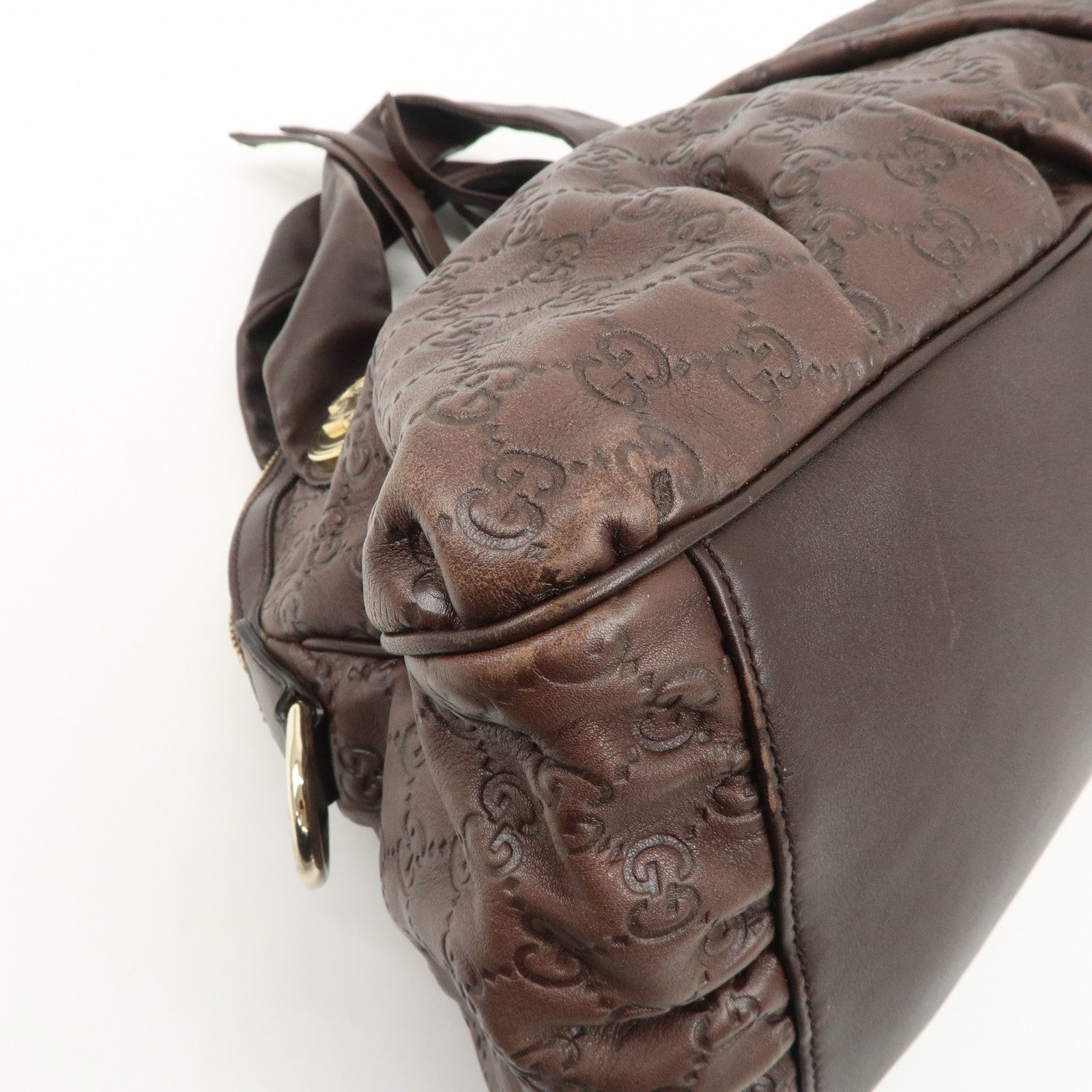 GUCCI Guccissima Histoire Leather Tote Bag Dark Brown 197019 Used