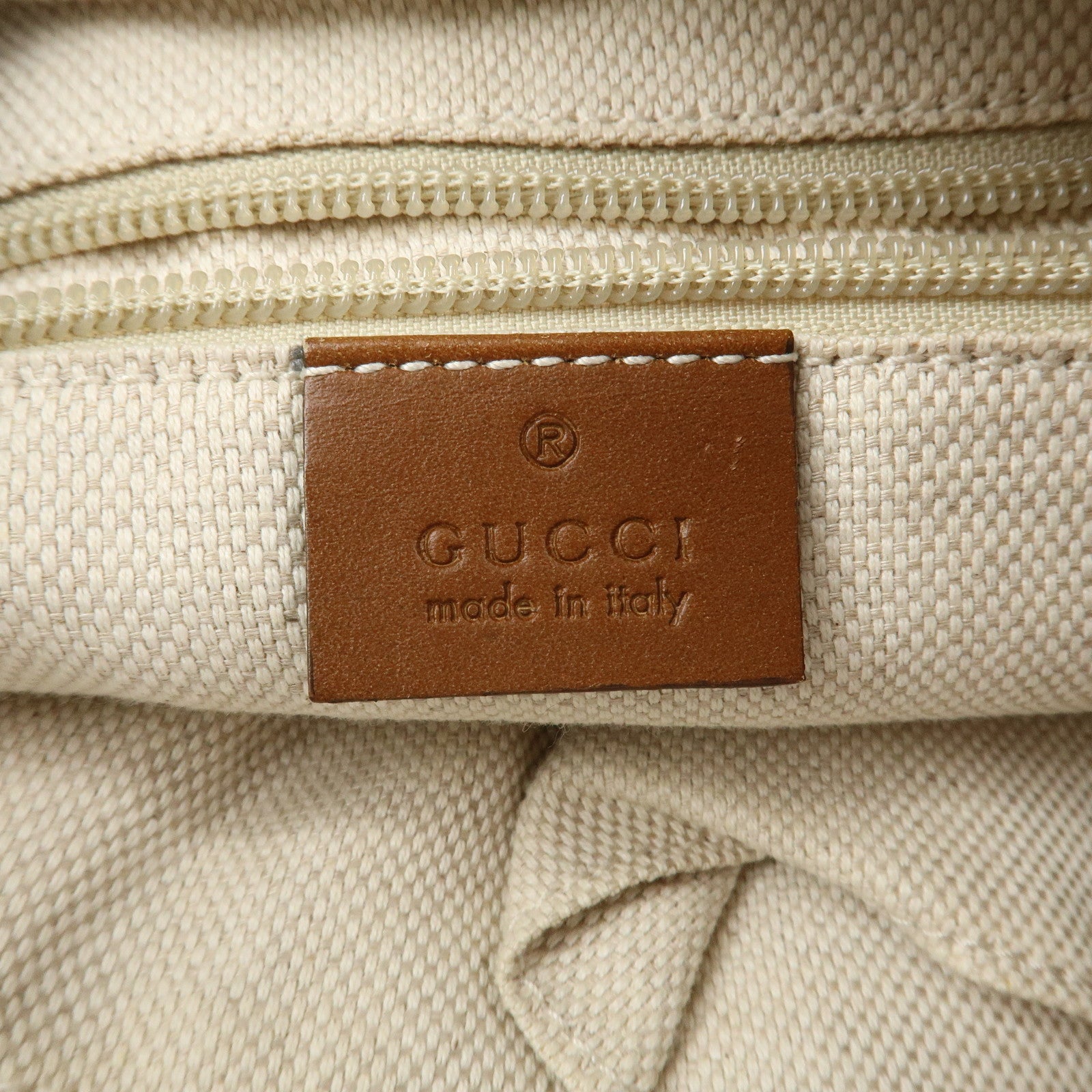 GUCCI Sherry GG Canvas Leather Shoulder Bag Beige Brown 353399