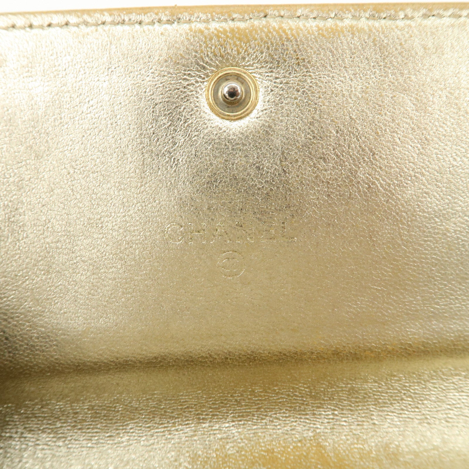 CHANEL COCO Mark Denim Bi-fold Wallet Indigo Blue A31991 Used