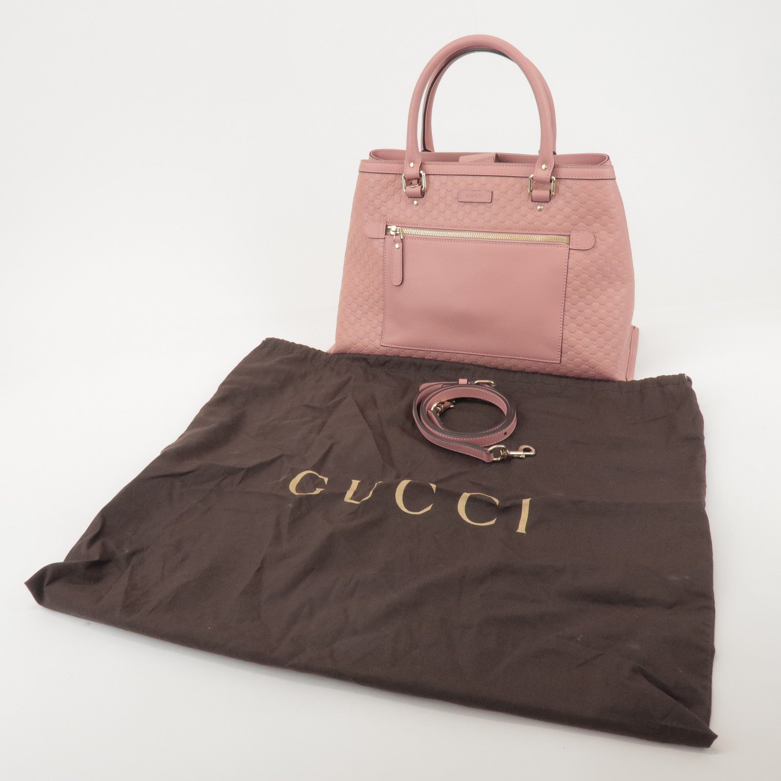 GUCCI Guccissima Leather 2Way Hand Bag Shoulder Bag Pink 510291