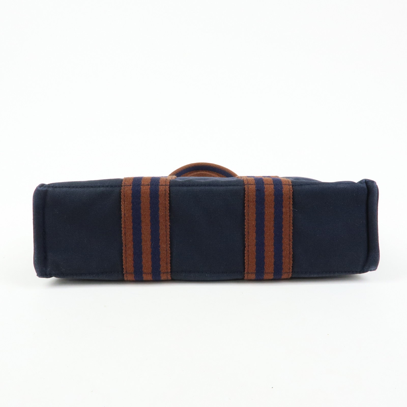 HERMES Fourre Tout Canvas PM Tote Bag Hand Bag Navy