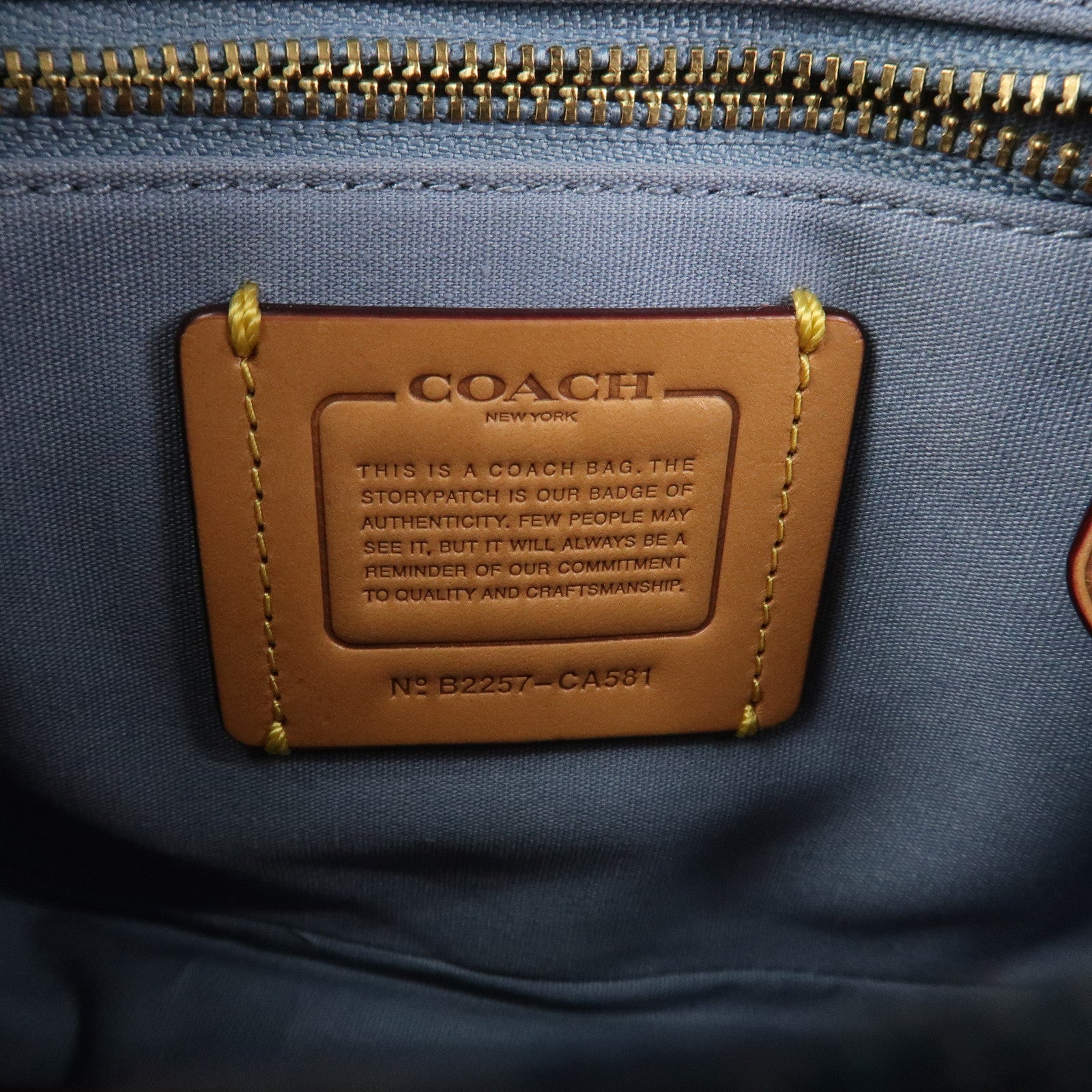 COACH Denim Leather Chain Shoulder Bag Crossbody Bag Hand Bag Blue