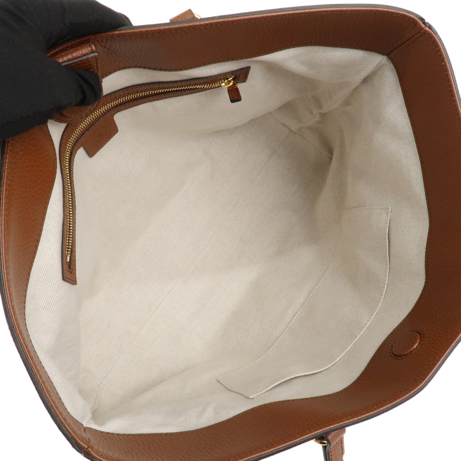 GUCCI Ophidia GG Denim Leather Tote Bag Blue Brown 631685 Used