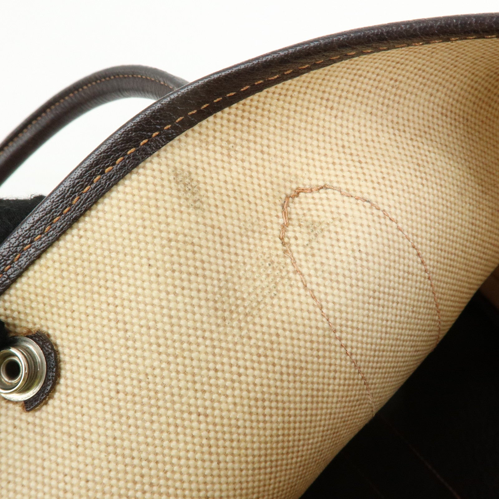 HERMES Garden Party PM Toile Ash Leather I Stamped Tote Bag Natural