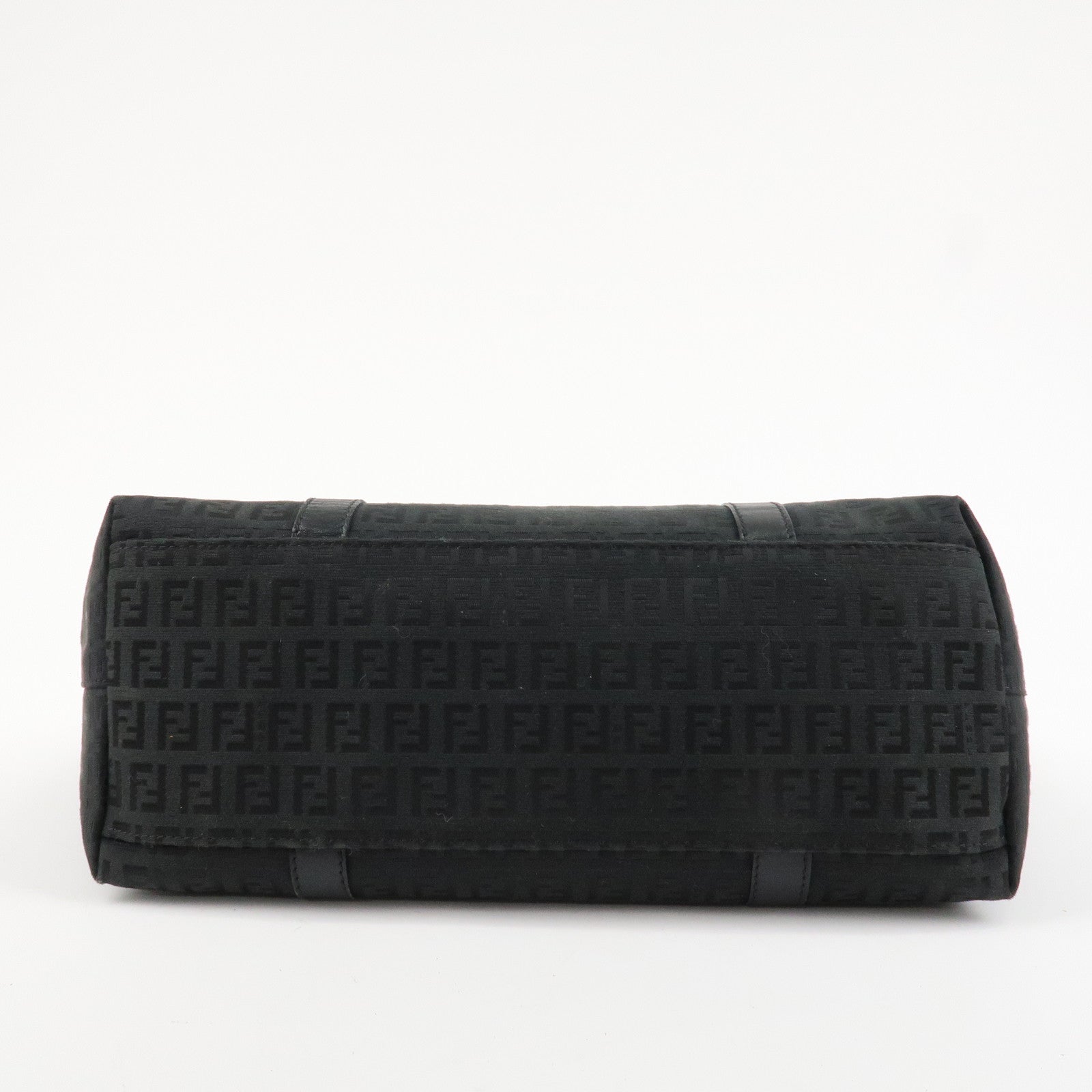 FENDI Zucchino Canvas Leather Tote Bag Shoulder Bag Black 8BH215 Used