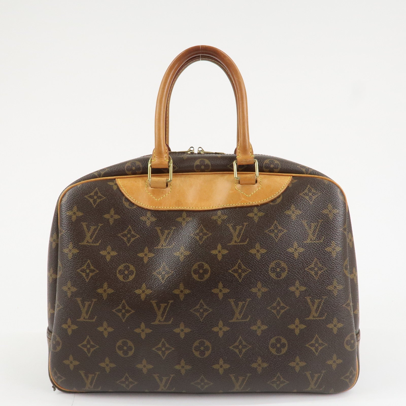 Louis Vuitton Leather Canvas Monogram Deauville Hand Bag M47270 Used