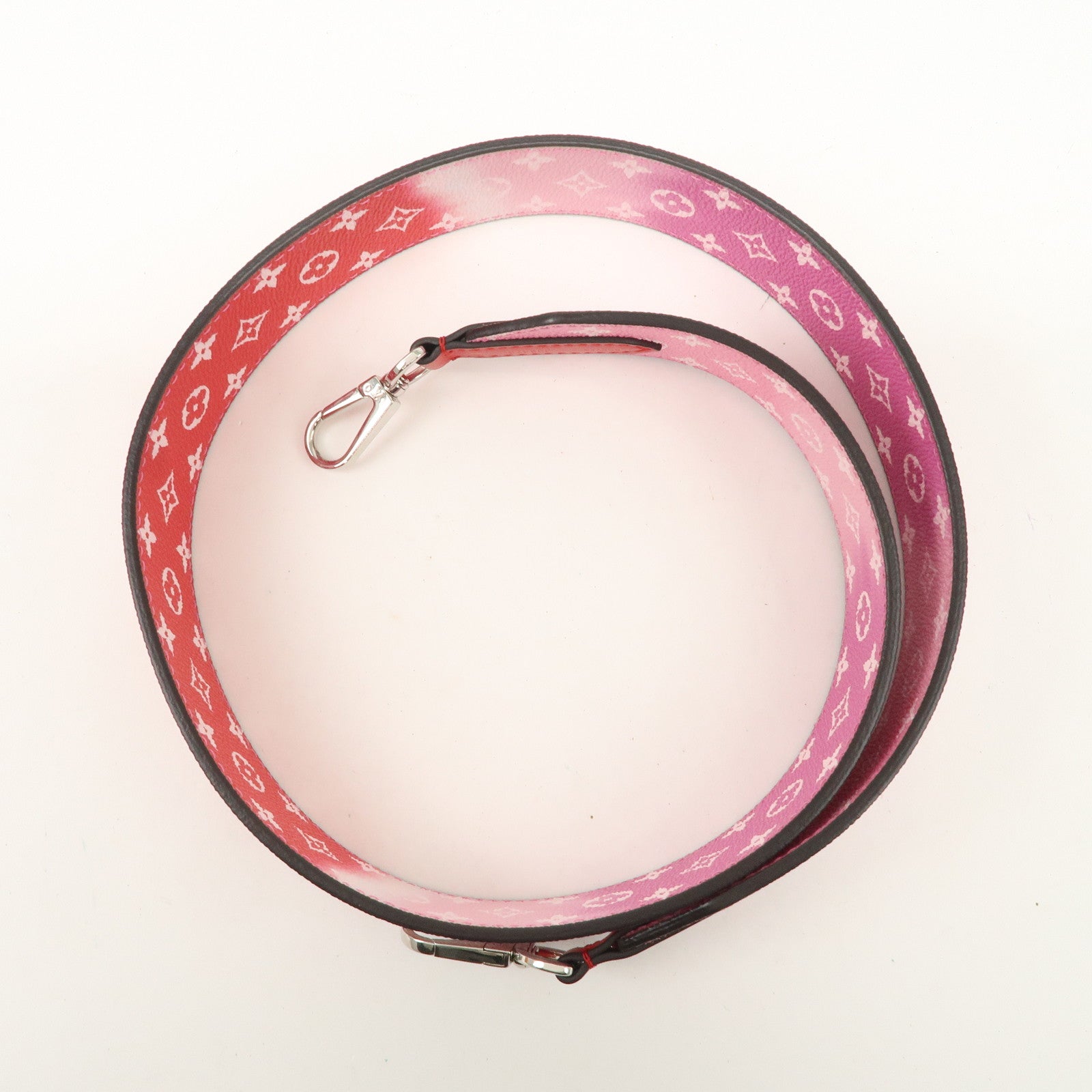 Louis Vuitton LV Escale Leather Shoulder Strap 100cm Pink Red Used