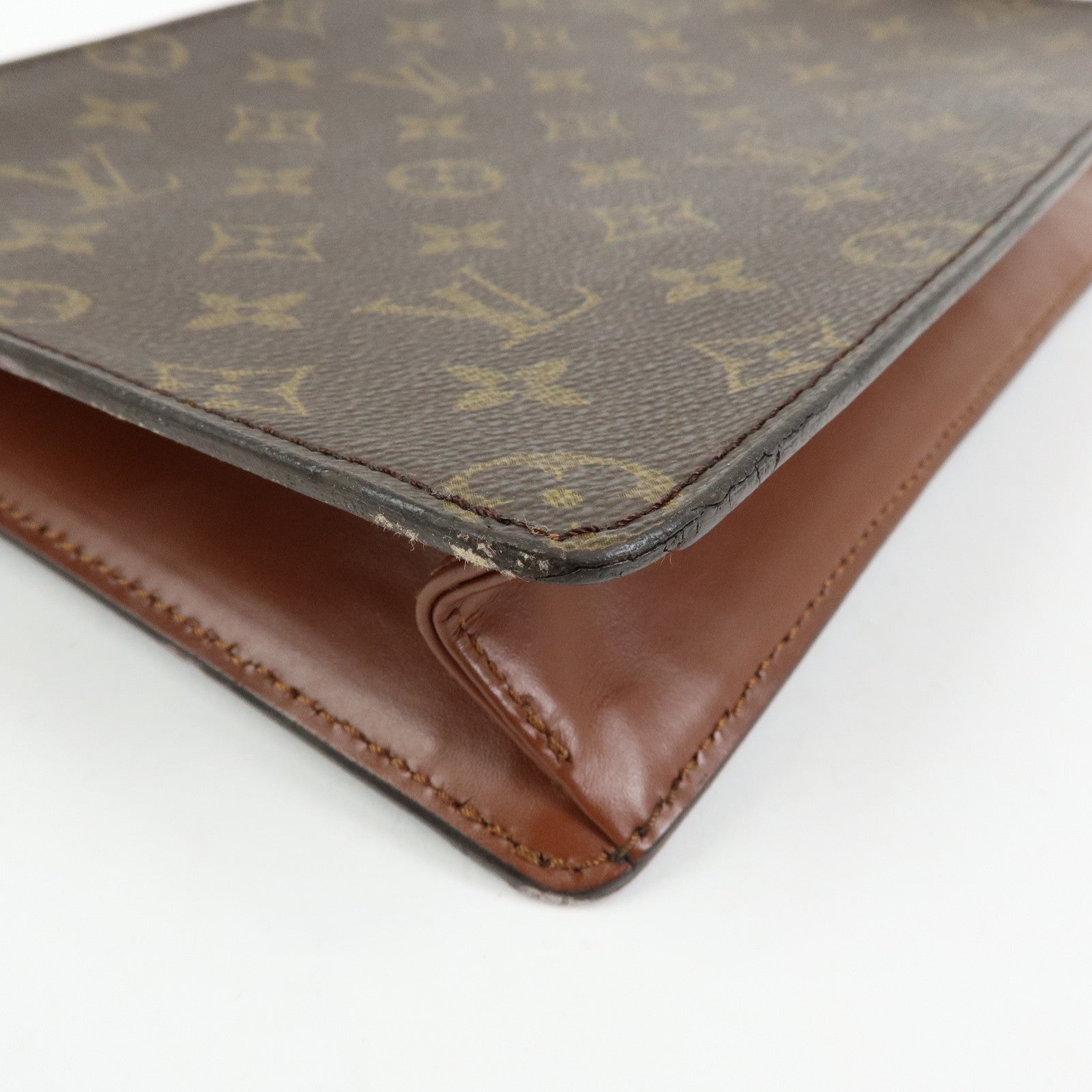 Louis Vuitton Monogram Pochette Homme Clutch Bag Brown M51795