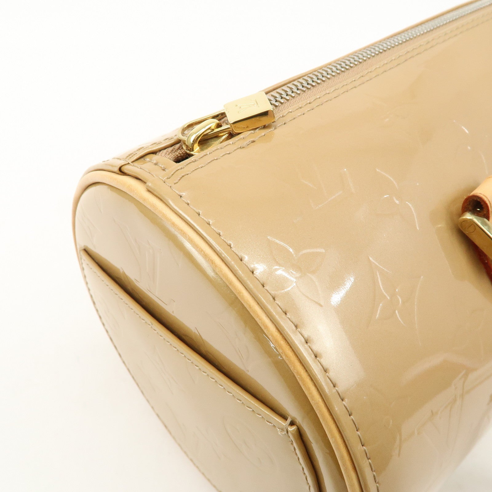 Louis Vuitton Monogram Vernis Bedford Hand Bag Beige M91329 Used