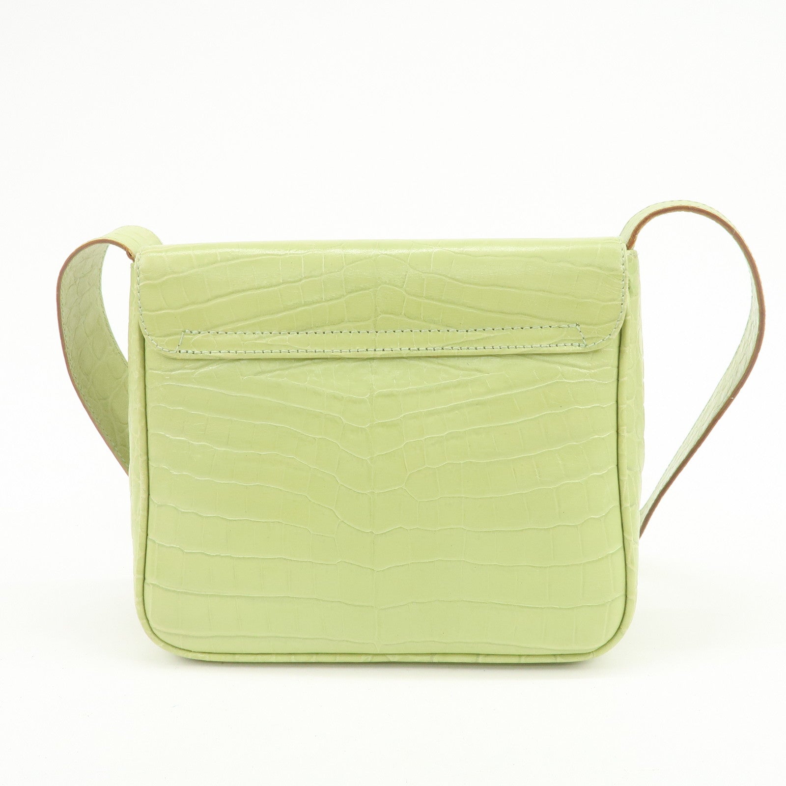 Ferragamo Gancini Embossed Leather Shoulder Bag Light Green