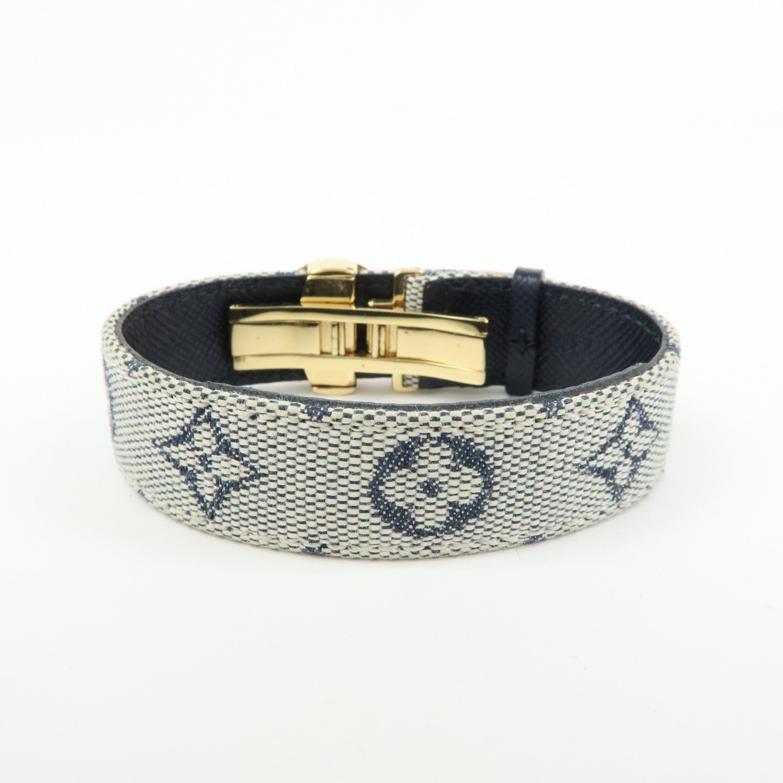 Louis Vuitton Monogram Mini Good Luck Canvas Bracelet Navy M64458
