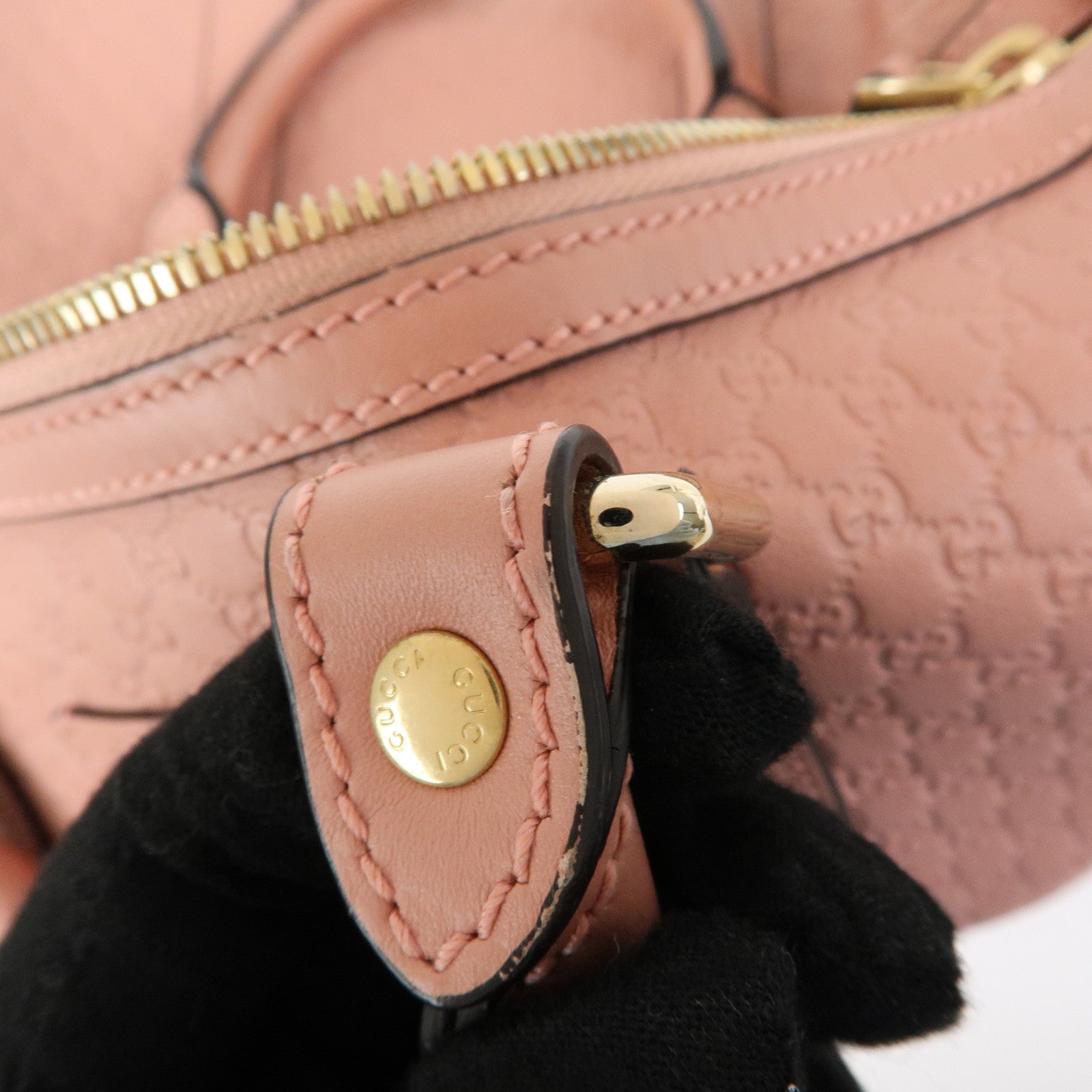 GUCCI Micro Guccissima 2Way Boston Hand Shoulder Bag Pink 449646