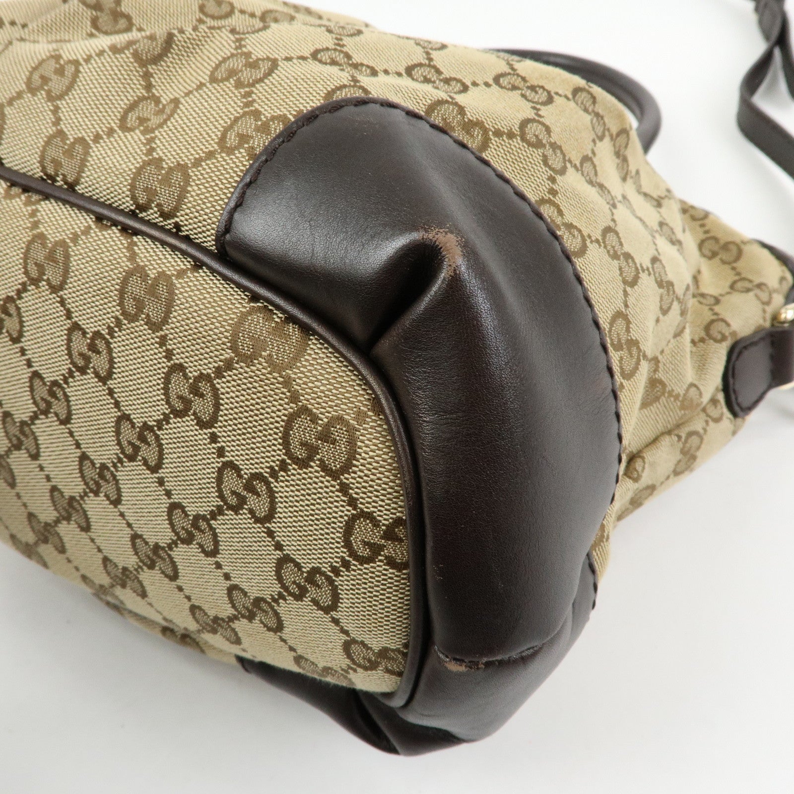 GUCCI Sukey Interlocking G GG Canvas Leather 2Way Bag Brown 247902