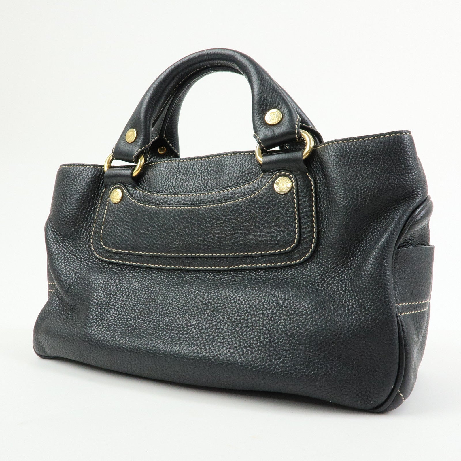 CELINE Leather Boogie Bag Hand Bag Black