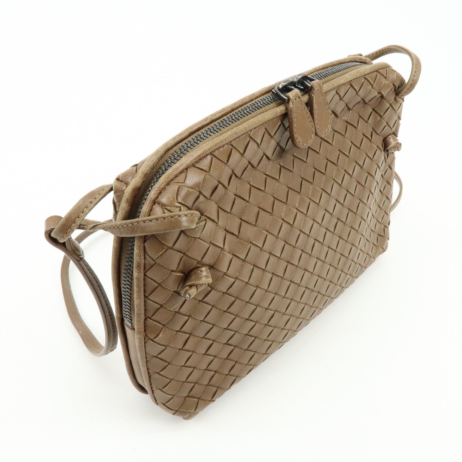 BOTTEGA VENETA Intrecciato Leather Shoulder Bag Brown 39270