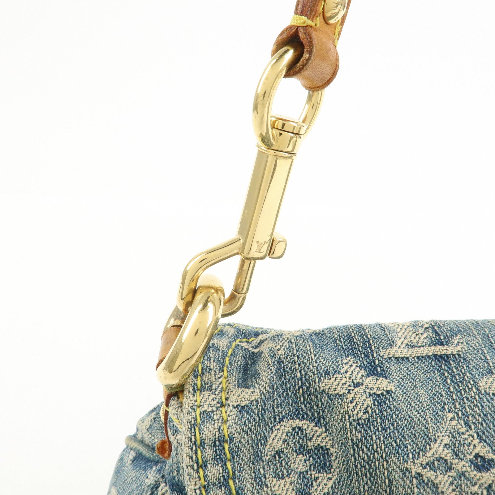 Louis Vuitton Monogram Denim Mini Pleaty Shoulder Bag Blue M95050
