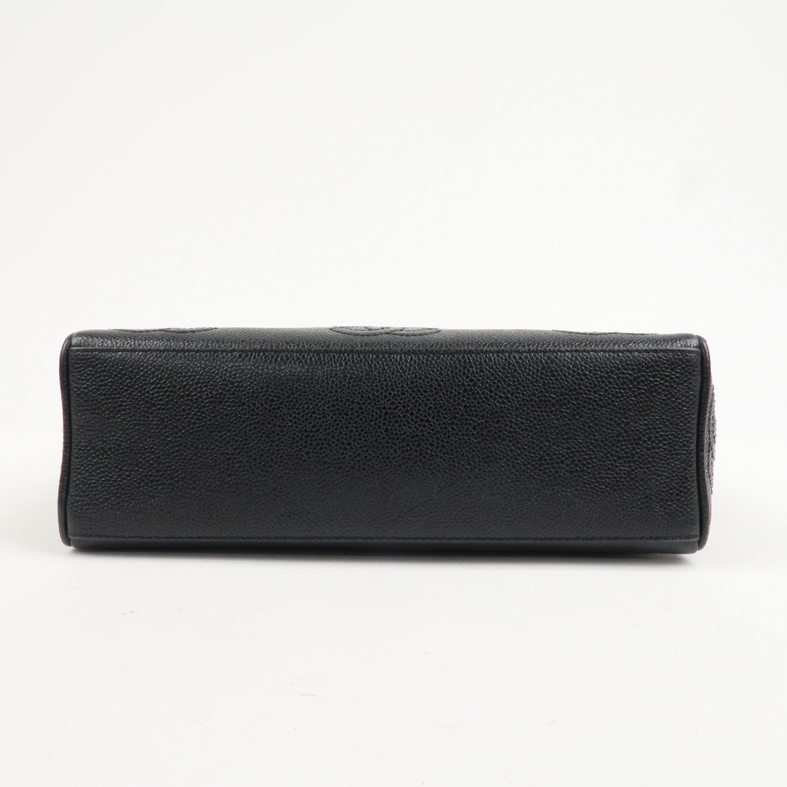 CHANEL Triple COCO Mark Caviarskin Chain Shoulder Bag Black