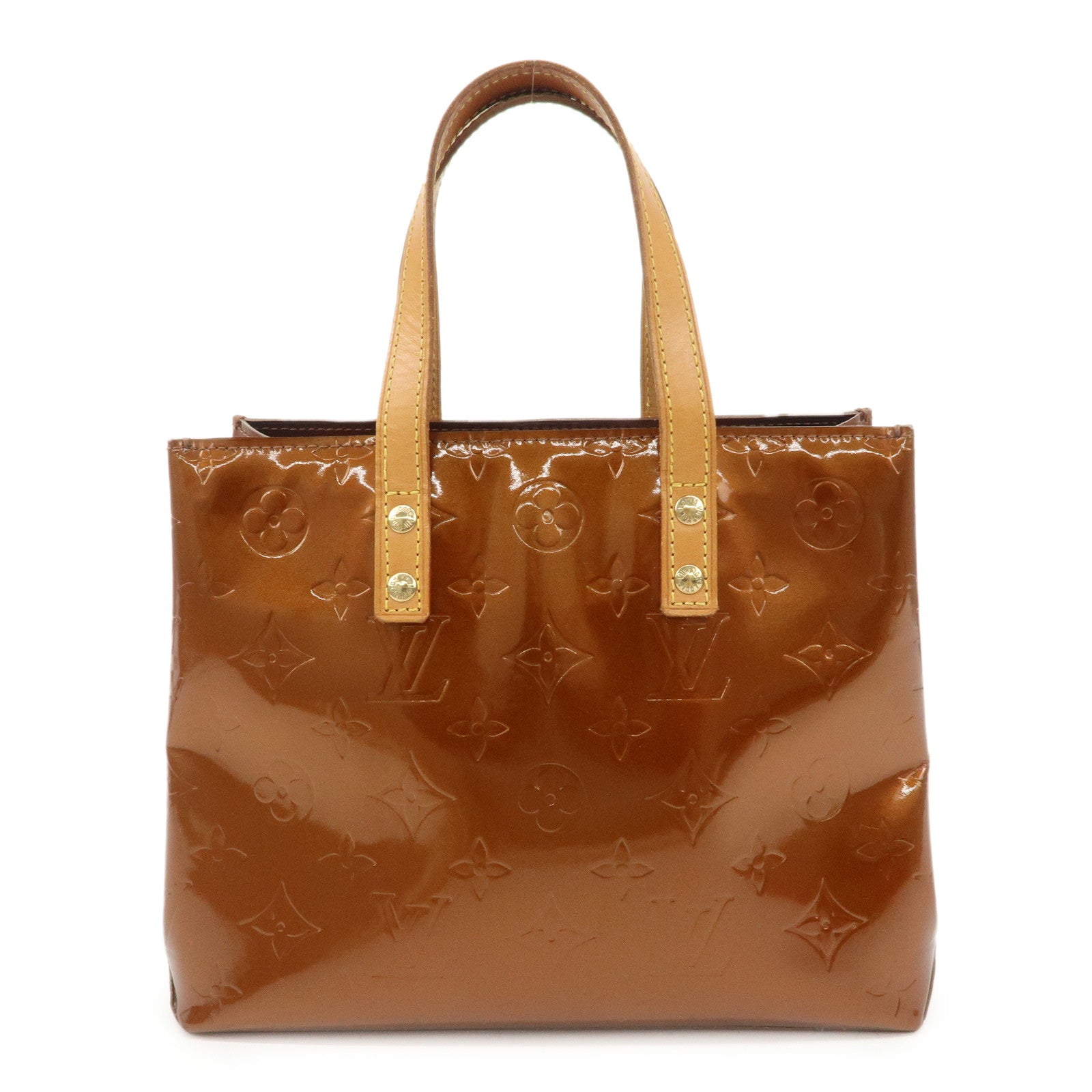 Louis Vuitton Monogram Vernis Lead PM Hand Bag Bronze M91146 Used