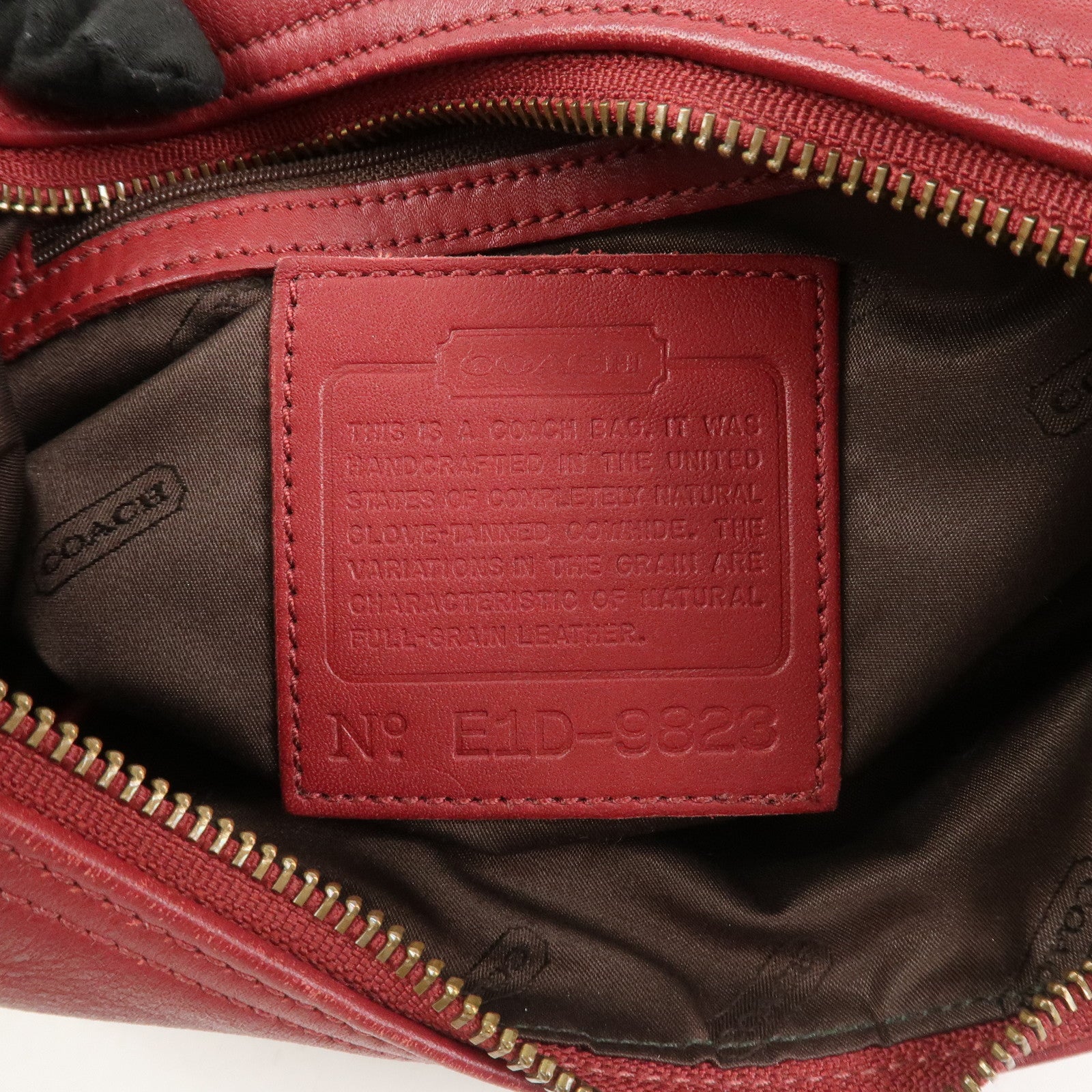 COACH Leather Shoulder Bag Hand Bag Red