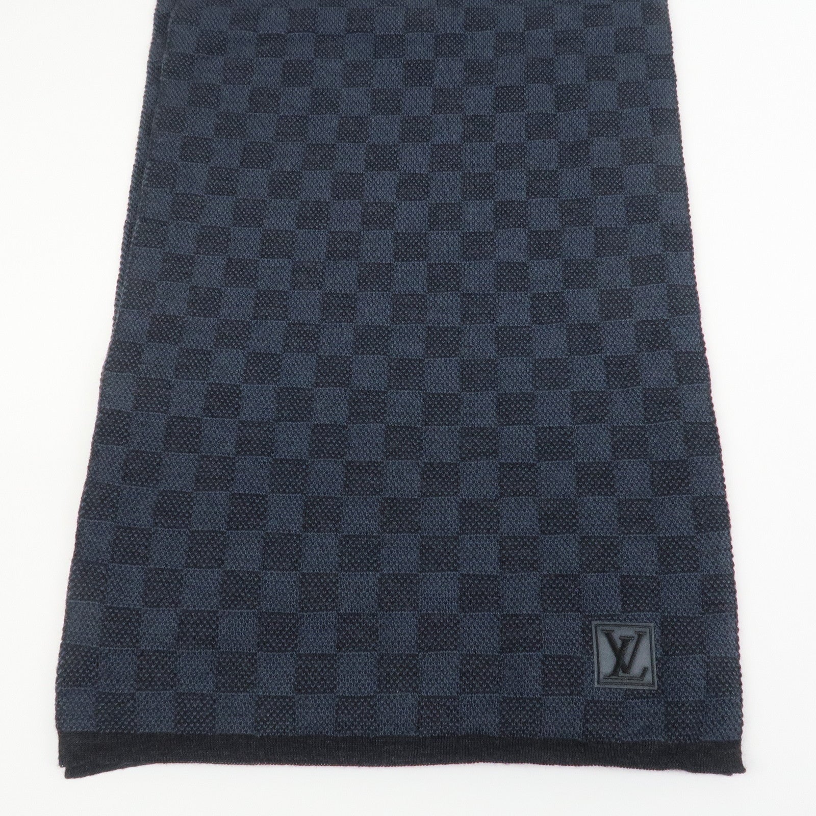 Louis Vuitton Damier Echarpe Petite Wool Scarf Cobalt M70030