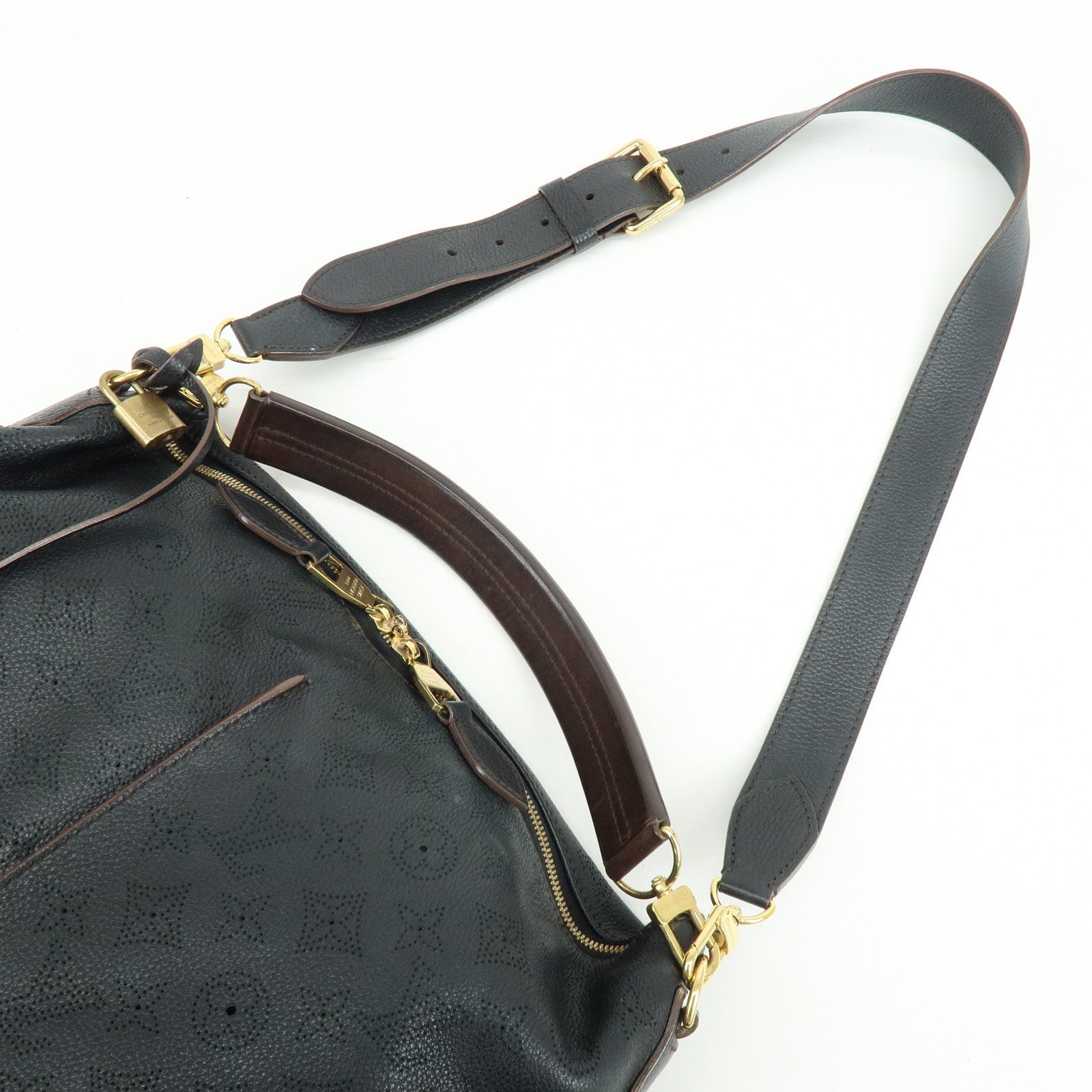 Louis Vuitton Monogram Mahina Selene MM 2Way Hand Bag Noir M93987